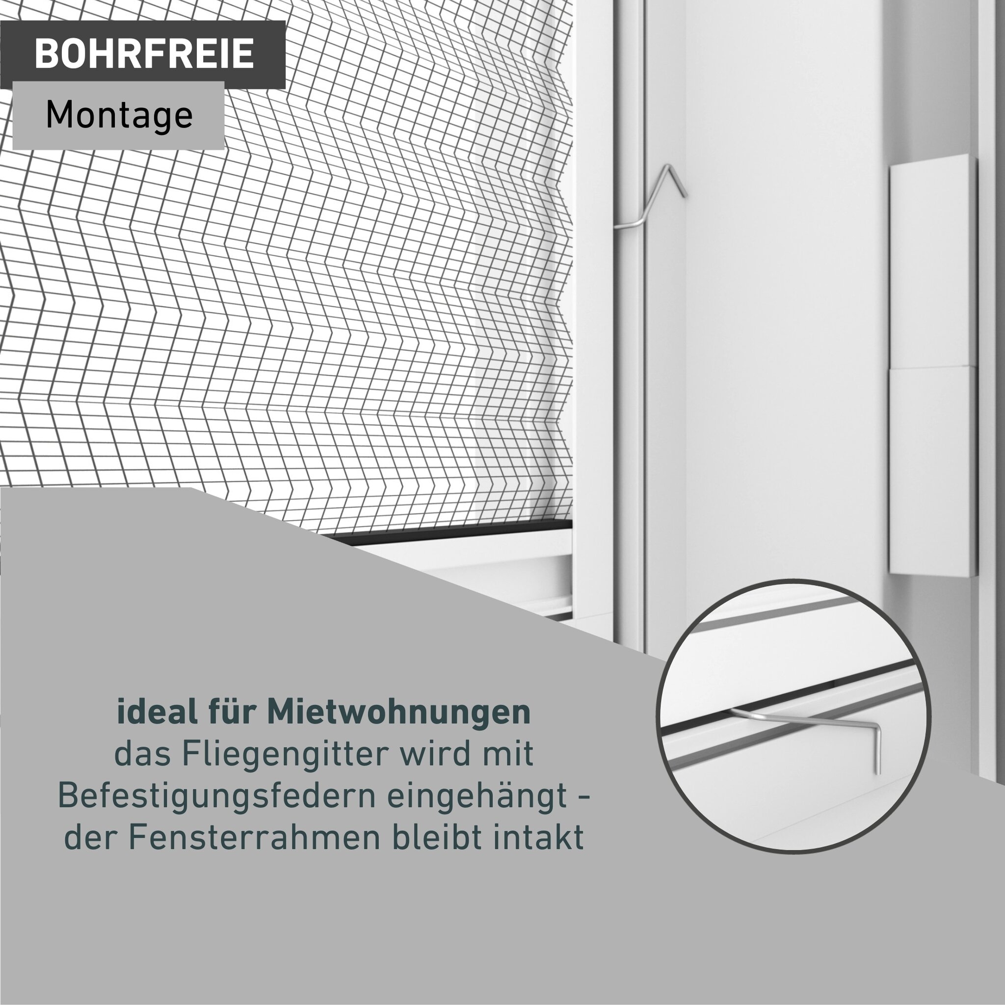 Windhager Insektenschutzplissee »Plisseefenster ULTRA FLAT«, halbtransparent, ohne Bohren, verspannt, Insektenschutz Plissee für Fenster ohne bohren 100 x 120 cm, weiß