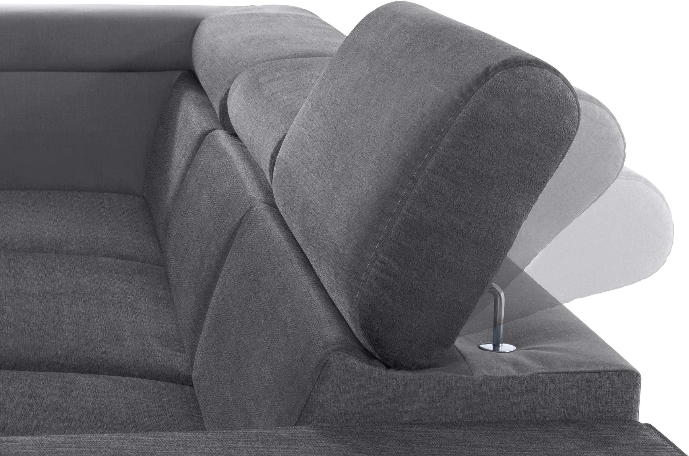 COTTA Polstergarnitur »Morven L-Form«, (Set), Set bestehend aus: Ecksofa mit Kopfteilverstellung & Hocker
