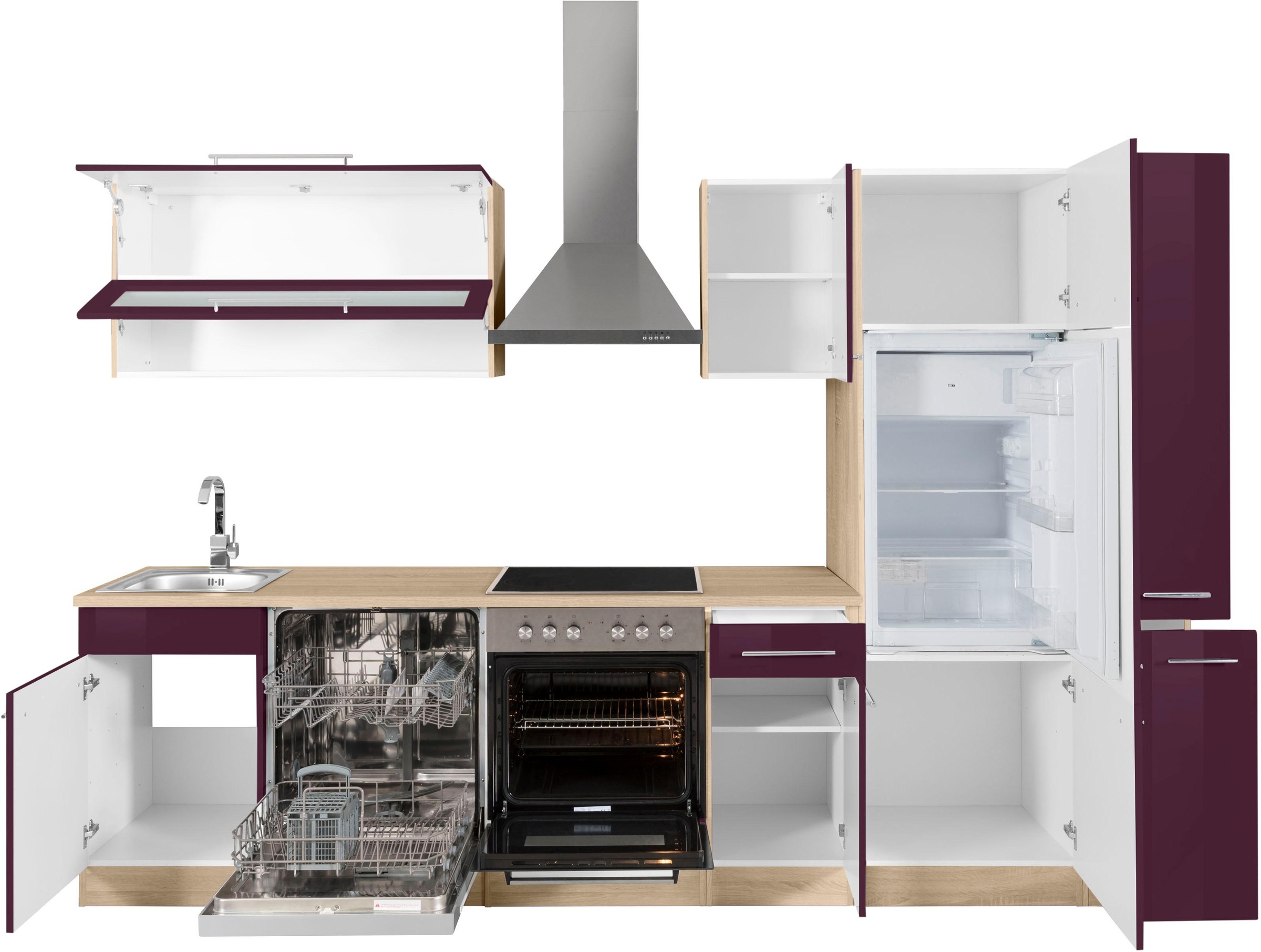 KOCHSTATION Küchenzeile »KS-Eton«, mit E-Geräten, Breite 300 cm