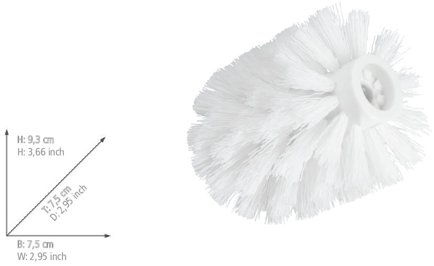 WENKO WC-Reinigungsbürste Set 4 Stk. aus Kunststoff Ersatzbürstenkopf für WENKO WC-Bürsten, Ø 7,5cm, Kunststoffborsten