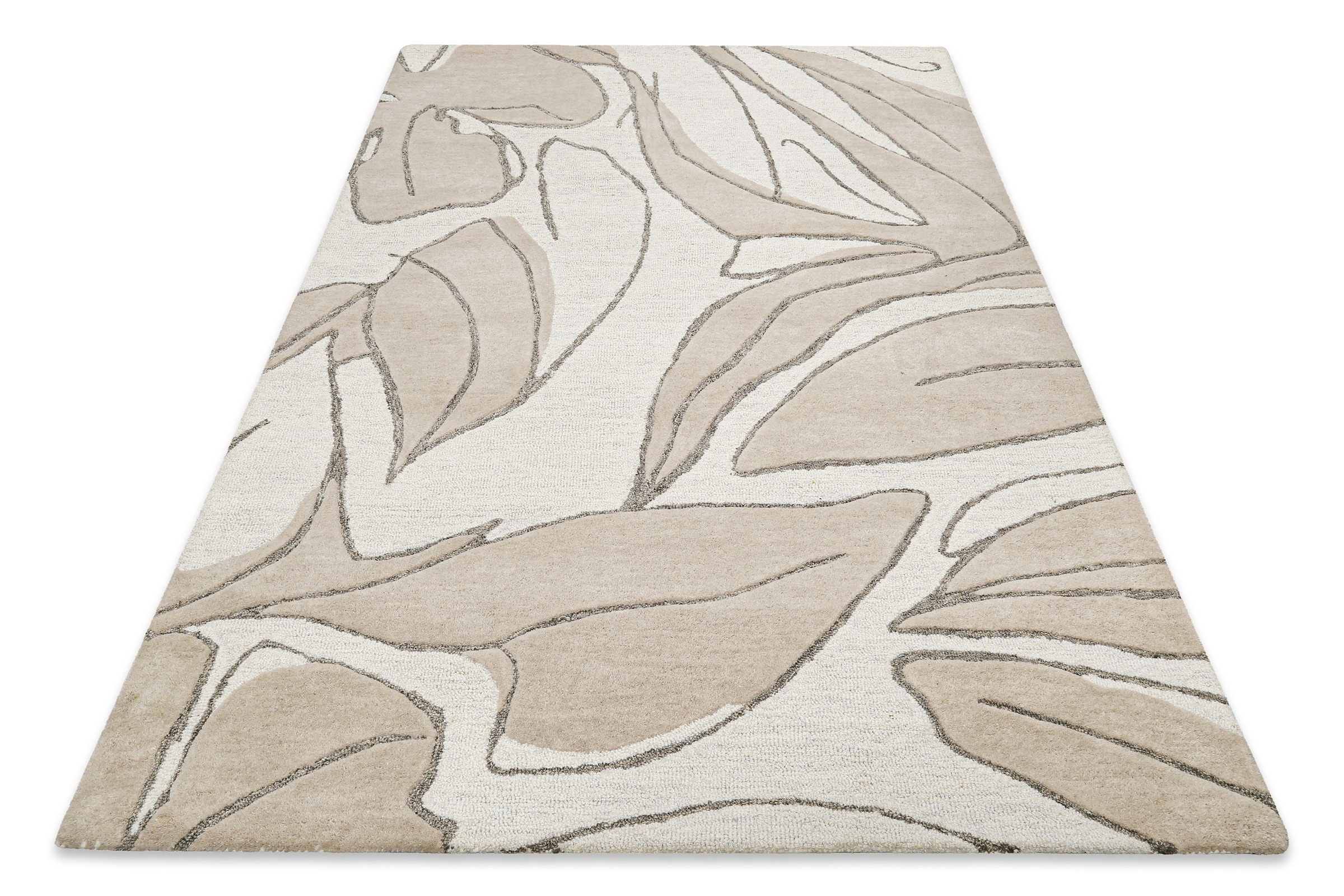 Wecon home Teppich »Tunia«, rechteckig, 10 mm Höhe, handgefertigt, floral, günstig online kaufen