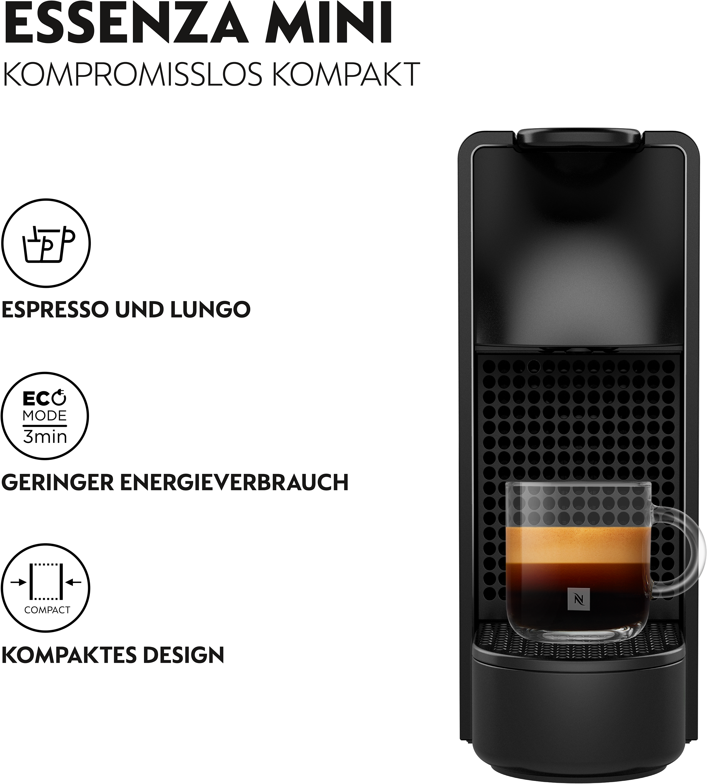 Nespresso Kapselmaschine »XN1108 Essenza Mini von Krups« Pumpendruck: 19 Bar, inkl. Willkommenspaket mit 7 Kapseln