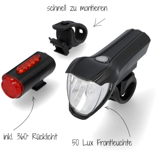 FISCHER Fahrrad Fahrradbeleuchtung, (Set, 3, Front- und Rücklicht), mit  zusätzlicher Bodenleuchte im Online-Shop bestellen
