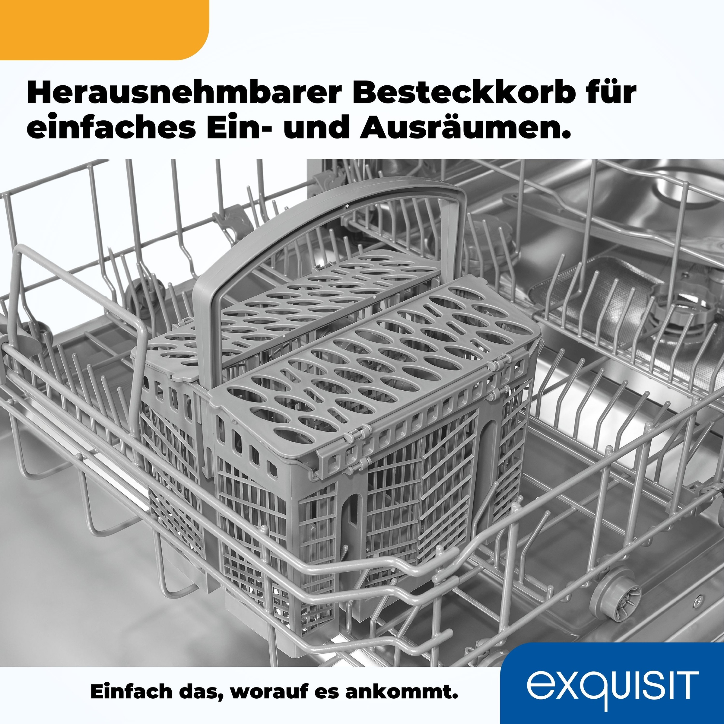 exquisit vollintegrierbarer Geschirrspüler »EGSP2113-E-030E silber«, 13 Maßgedecke