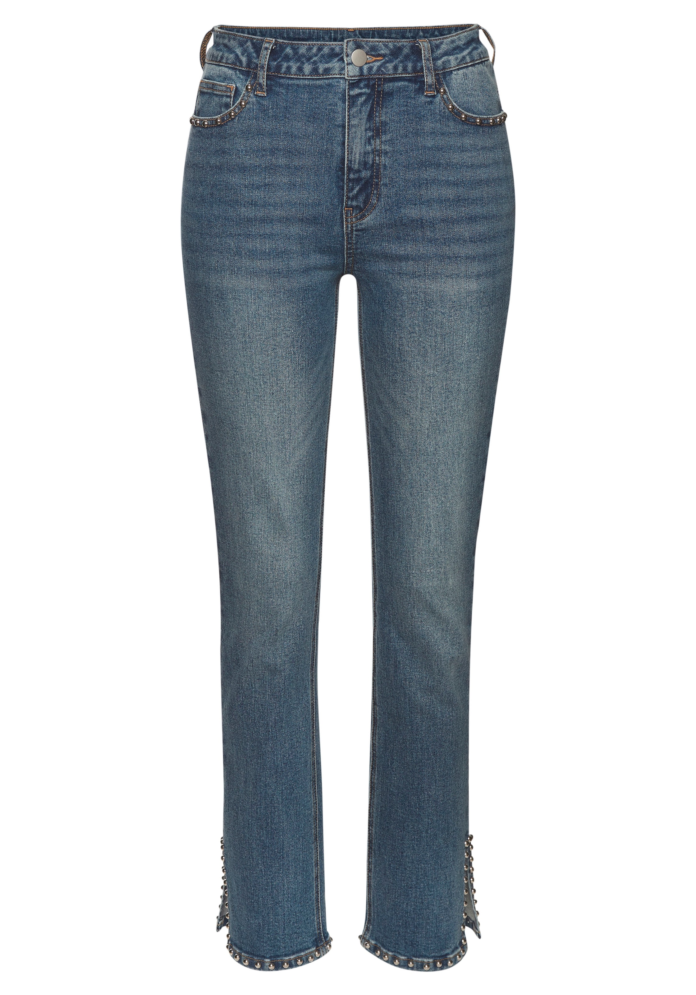 Buffalo Bootcut-Jeans, mit Schlitz, Nietendetails, Skinny Jeans, modisch