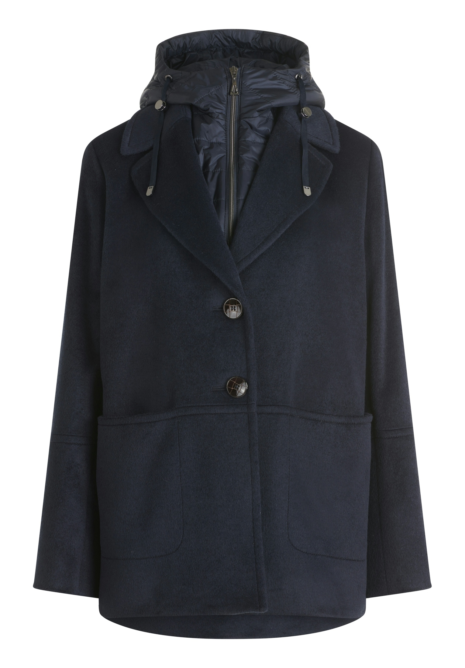 Gil Bret Fleecejacke mit Kapuze mit Reverskragen und Steppkapuze