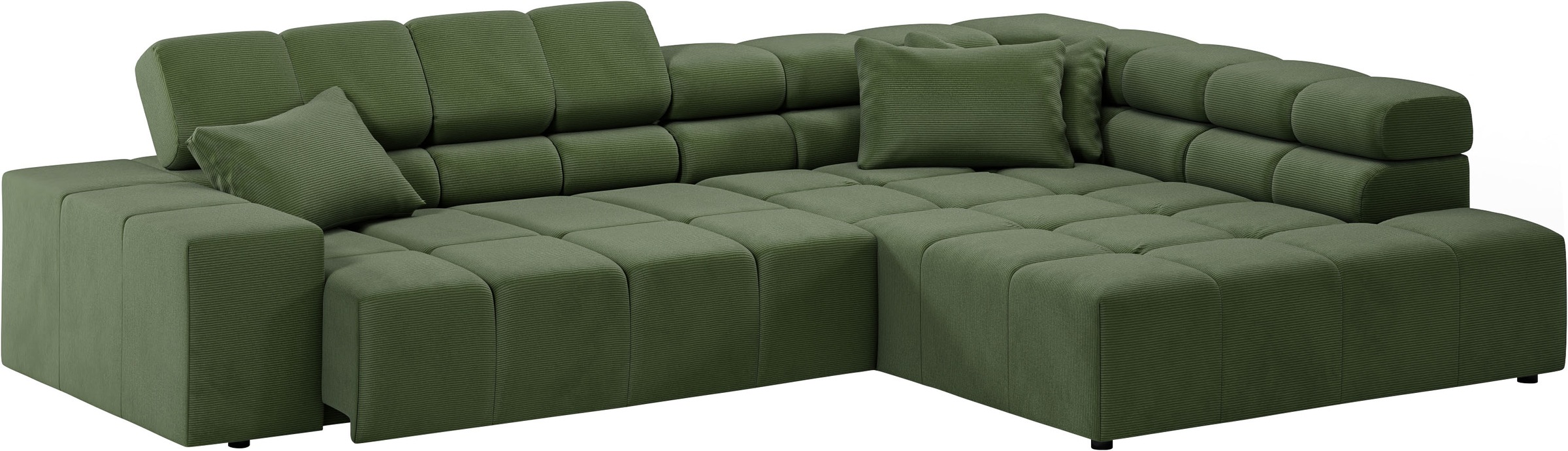INOSIGN Ecksofa »Ancona incl. Kopfteilverstellung, Breite 319cm, L-Form«, wahlweise motorische Sitztiefenverstellung, auch in Cord + Easy Care