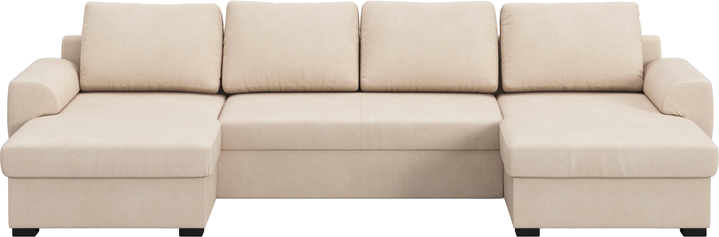 COTTA Wohnlandschaft »Drift U-Form Recamiere, Breite 327 cm« optional auch mit Schlaffunktion, Wellenunterfederung