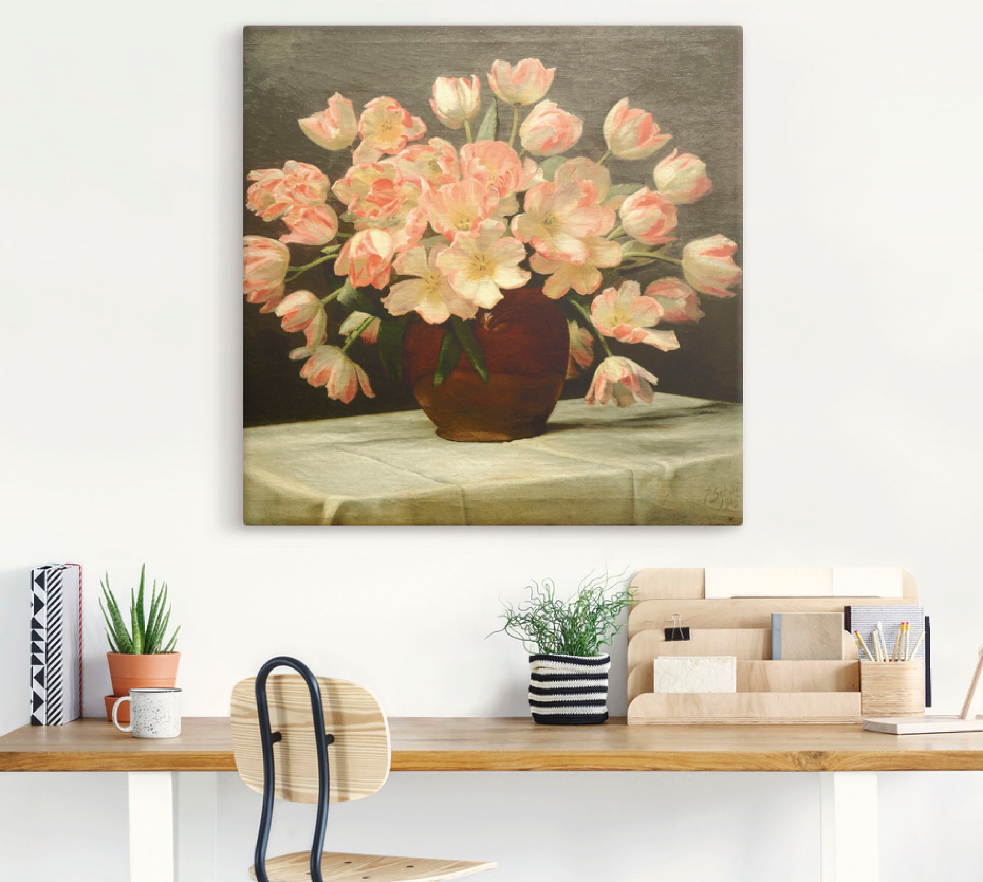 Artland Leinwandbild »Tulpen in einer Vase. 1915«, Blumen, (1 St.), auf Keilrahmen gespannt