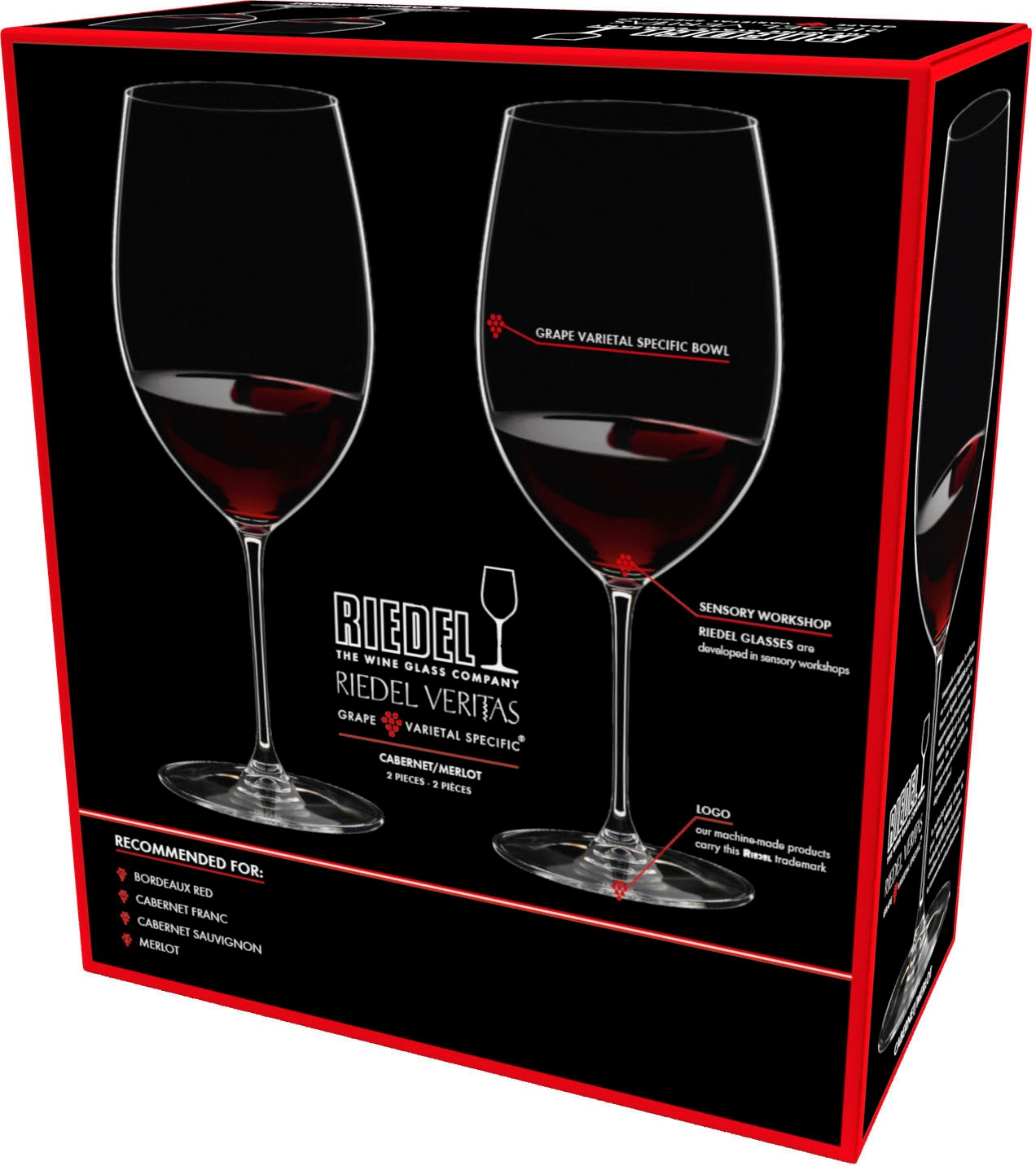 RIEDEL THE WINE GLASS COMPANY Rotweinglas »Veritas«, (Set, 2 tlg.), Made in Germany, 700 ml, 2-teilig