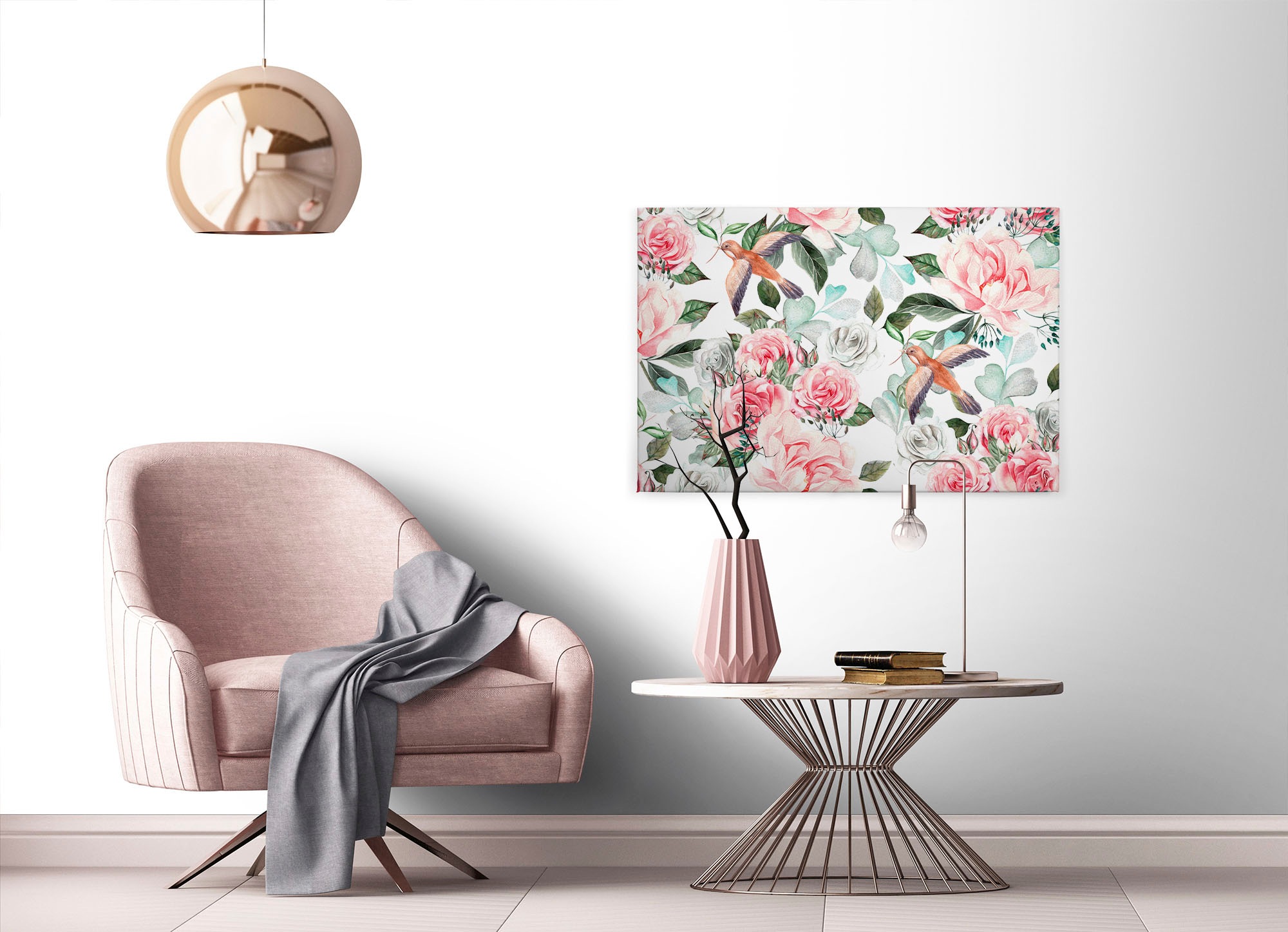 A.S. Création Leinwandbild »Paradise«, Kunst-Blumen-Kinder, (1 St.), Landhaus Keilrahmen Blumen Rosen Blümchen Leinwand-Bild Wohnzimmer