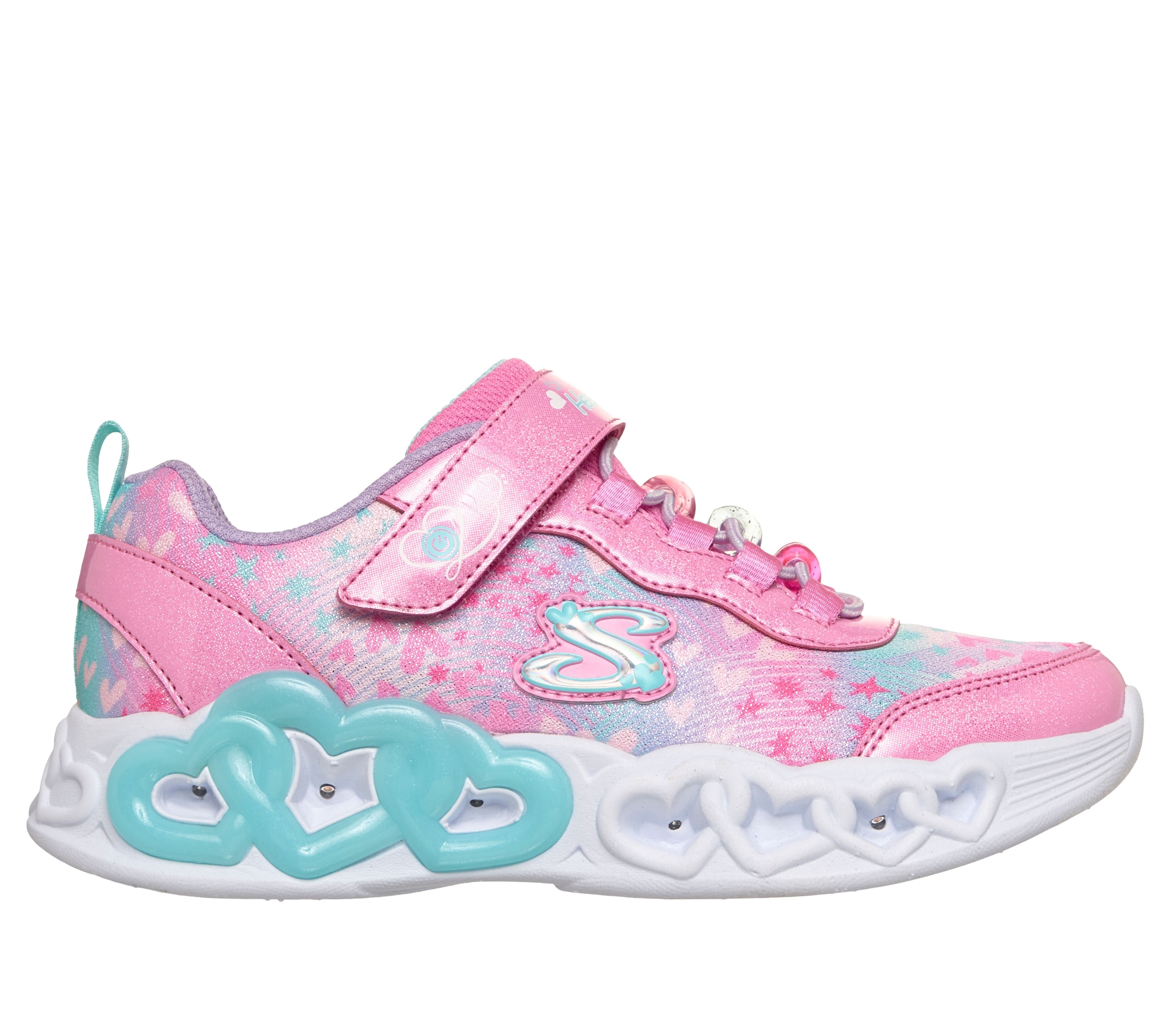 Skechers Sneaker »INFINITE HEART LIGHTS«  Klettschuh mit Blinkfunktion, Größenschablone zum Download