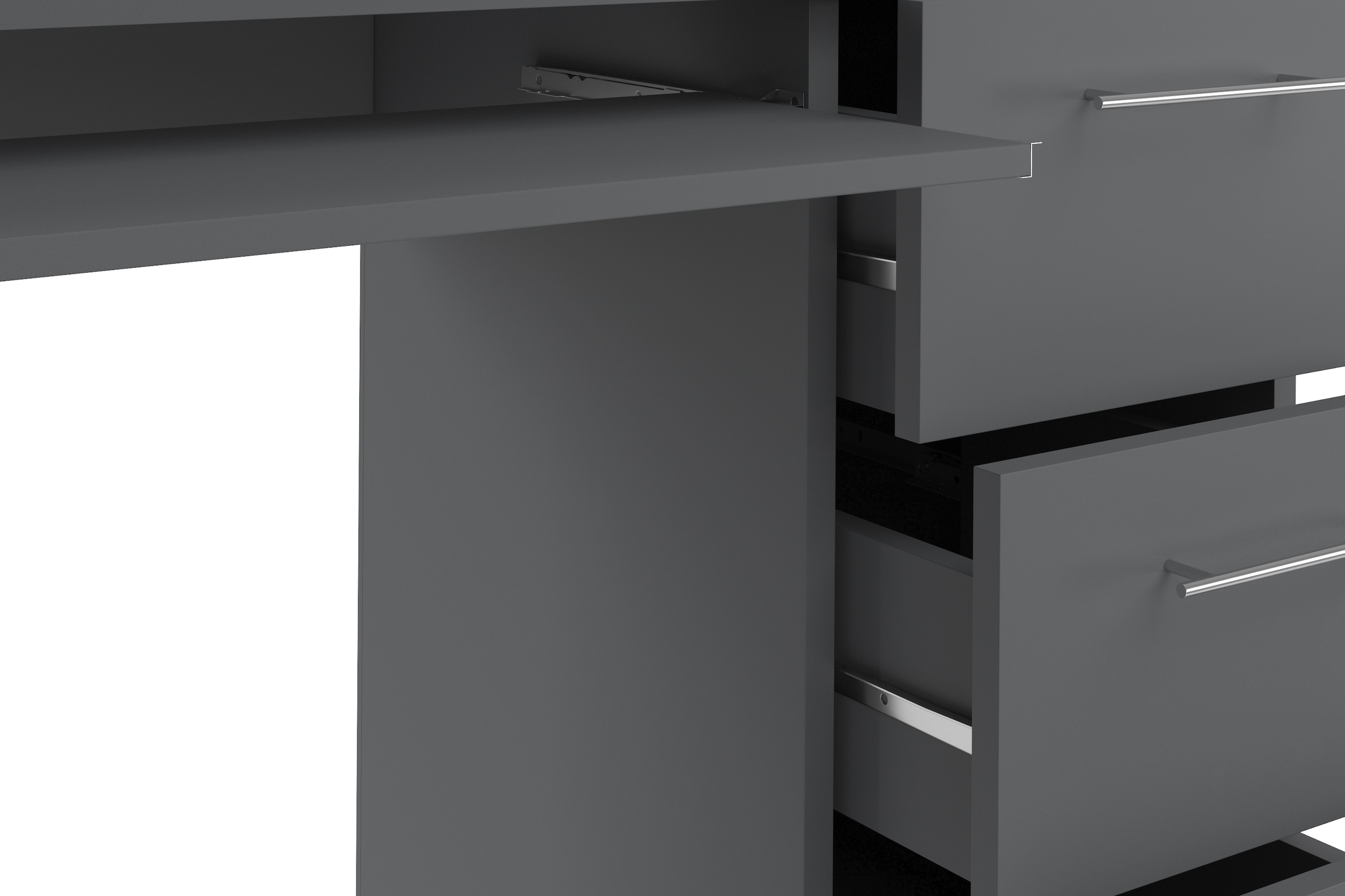 VOGL Möbelfabrik Schreibtisch »Tobi, optional mit Tastaturauszug,«, mit 3 Schubkästen, Breite 115 cm, Made in Germany