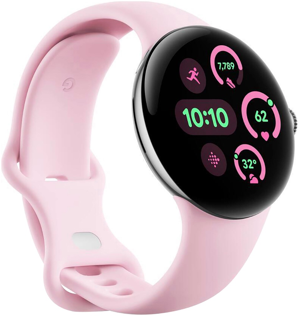 GOOGLE Smartwatch »Pixel Watch 3 41mm LTE« (4, 1 cm / 1, 61 ′′) Watch OS 5 Rose Quartz / Polished Silver