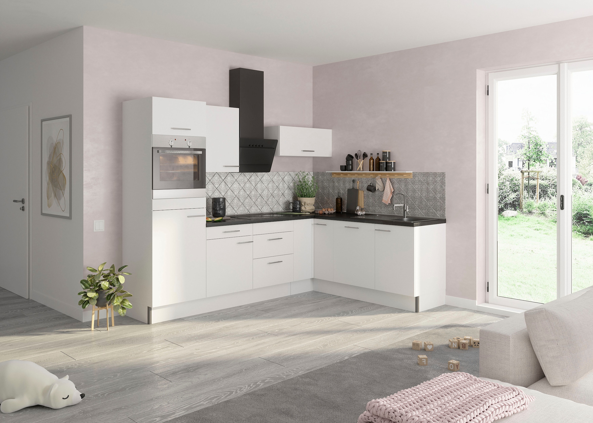 OPTIFIT Küche »Klara«, 270 x 200 cm breit, wahlweise mit E-Geräten