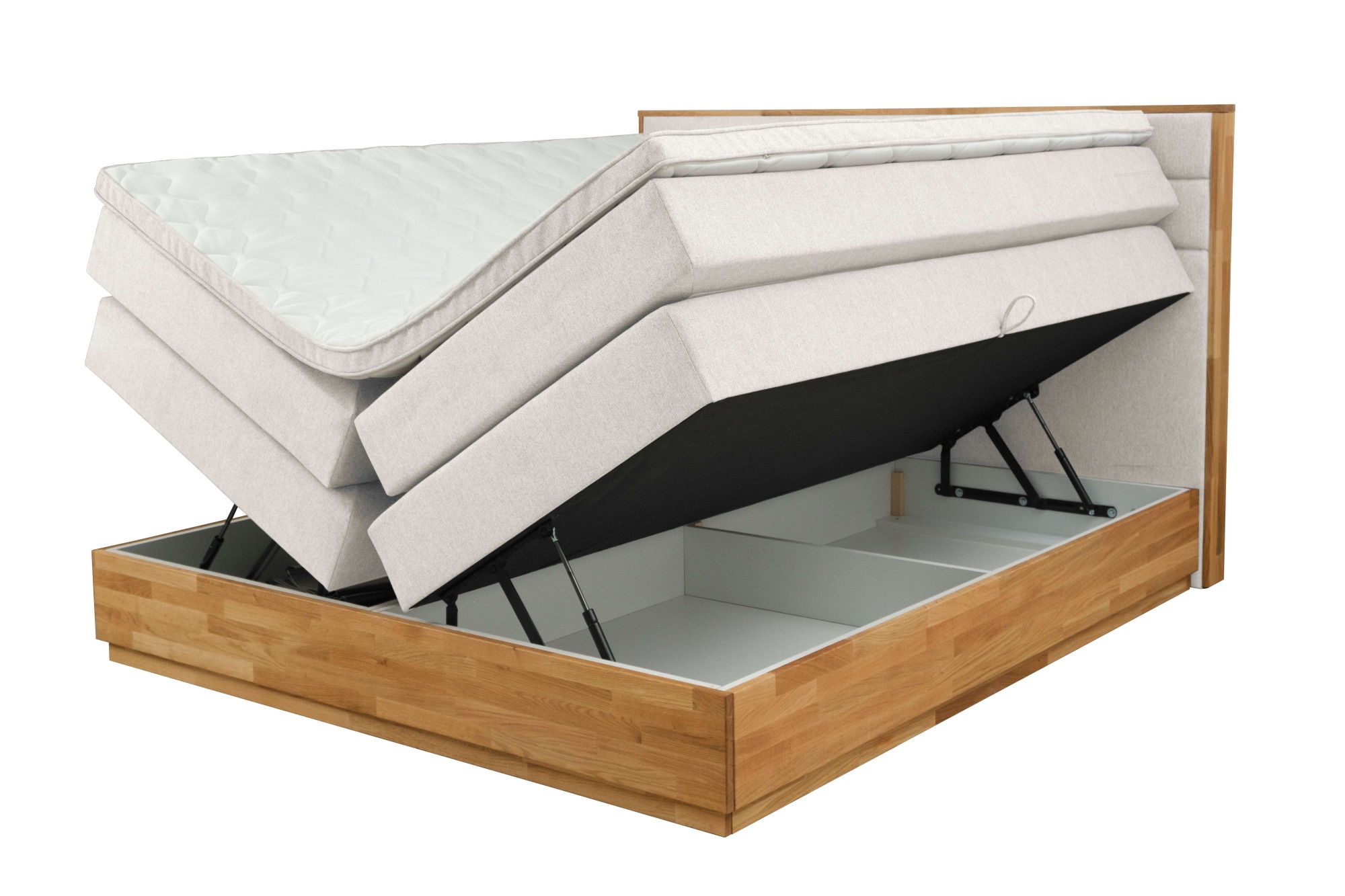 Home affaire Boxspringbett »Evelina, Doppelbett, Polsterbett, Komfortbett, 160 & 180 cm« inkl. 6 cm Topper, zwei Bettkästen, Taschen-Federkernmatratze in H3