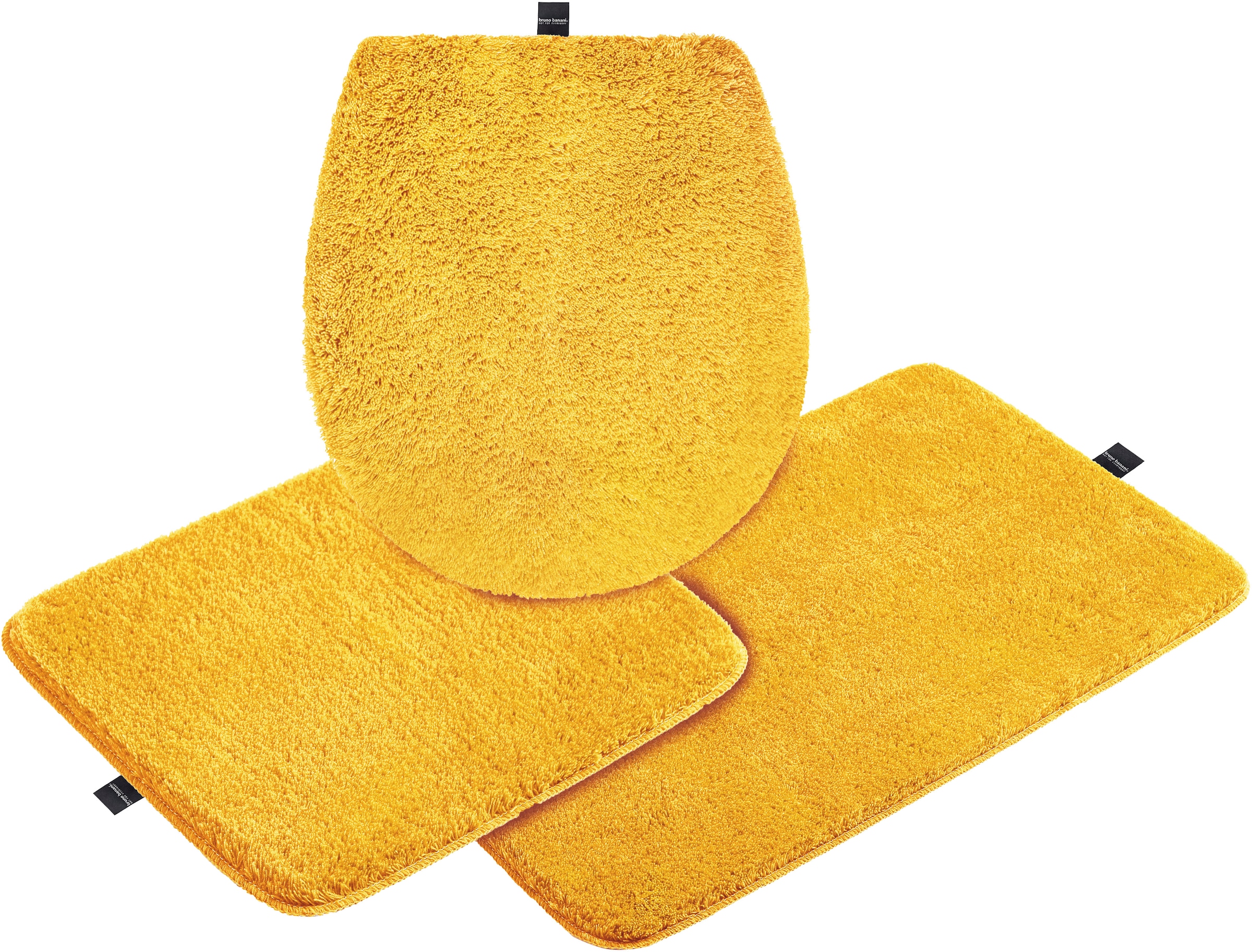 Bruno Banani Badematte »Lana, Badvorleger, Badezimmer Teppich«, rutschhemmend beschichtet, fußbodenheizungsgeeignet-schnell trocknend-strapazierfähig, Badteppich, Badematten, unifarben, auch als 3 teiliges Set & rund