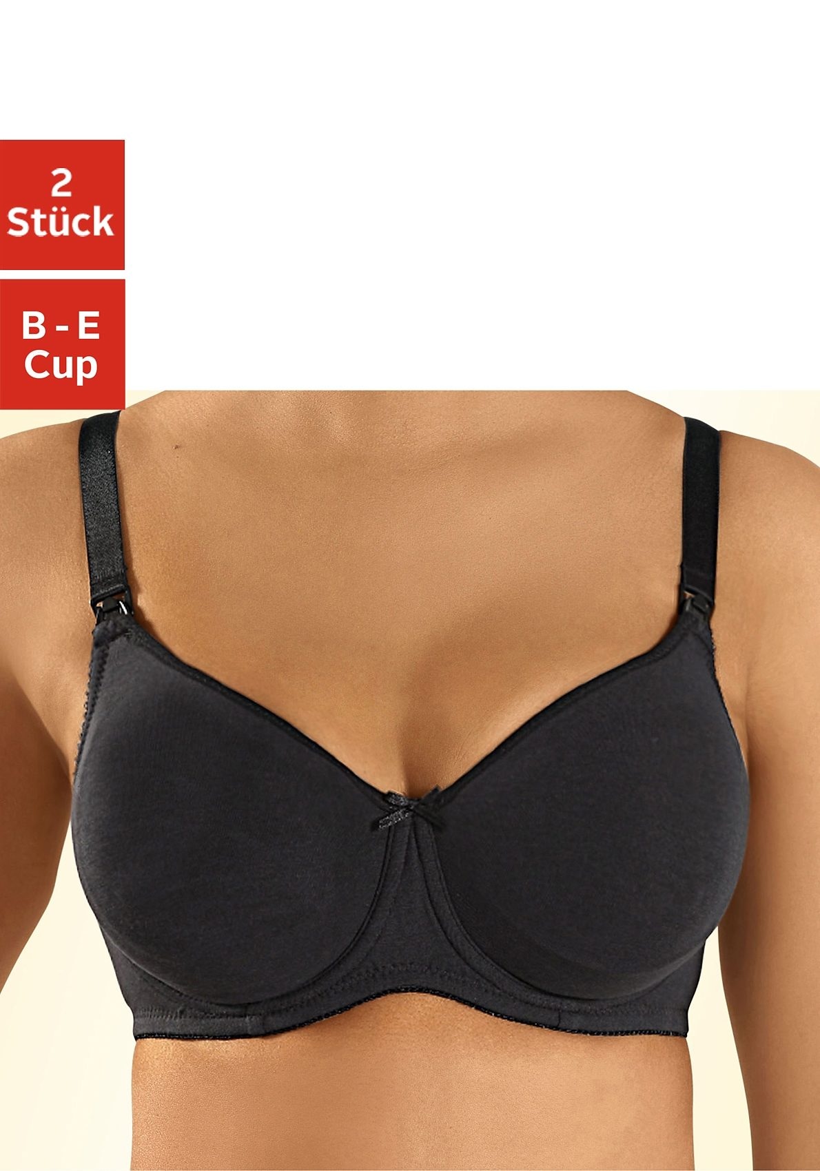 petite fleur Still-BH (Packung 2 mit Dessous Stück) Basic aus Baumwolle Bügel