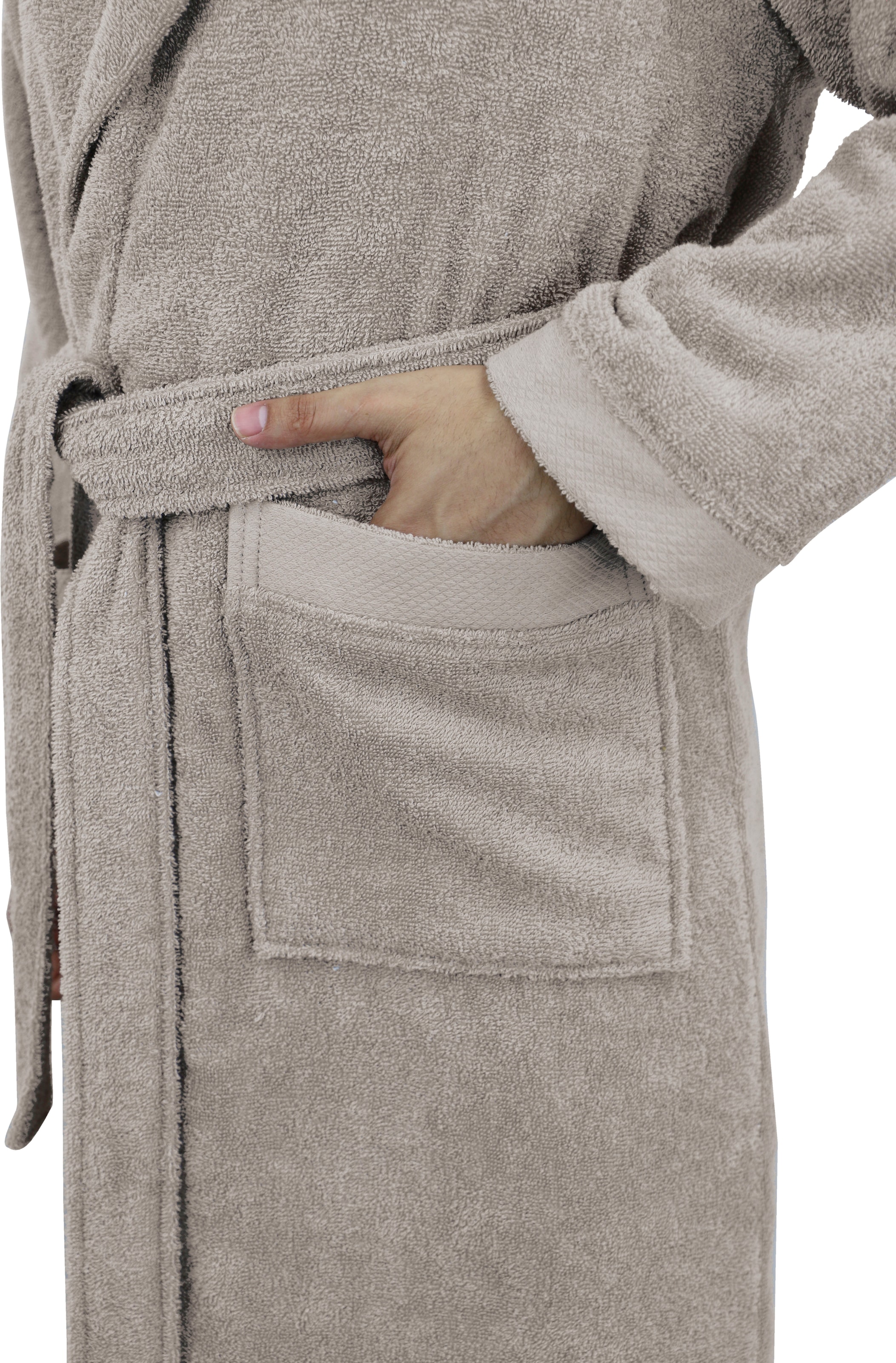 my home Unisex-Bademantel »Tailles, ideal für Sauna & Spa, Hotelbademantel, Morgenmantel«, (1 St.), langer Bademantel für Damen und Herren, 100% Baumwolle, XS-3XL
