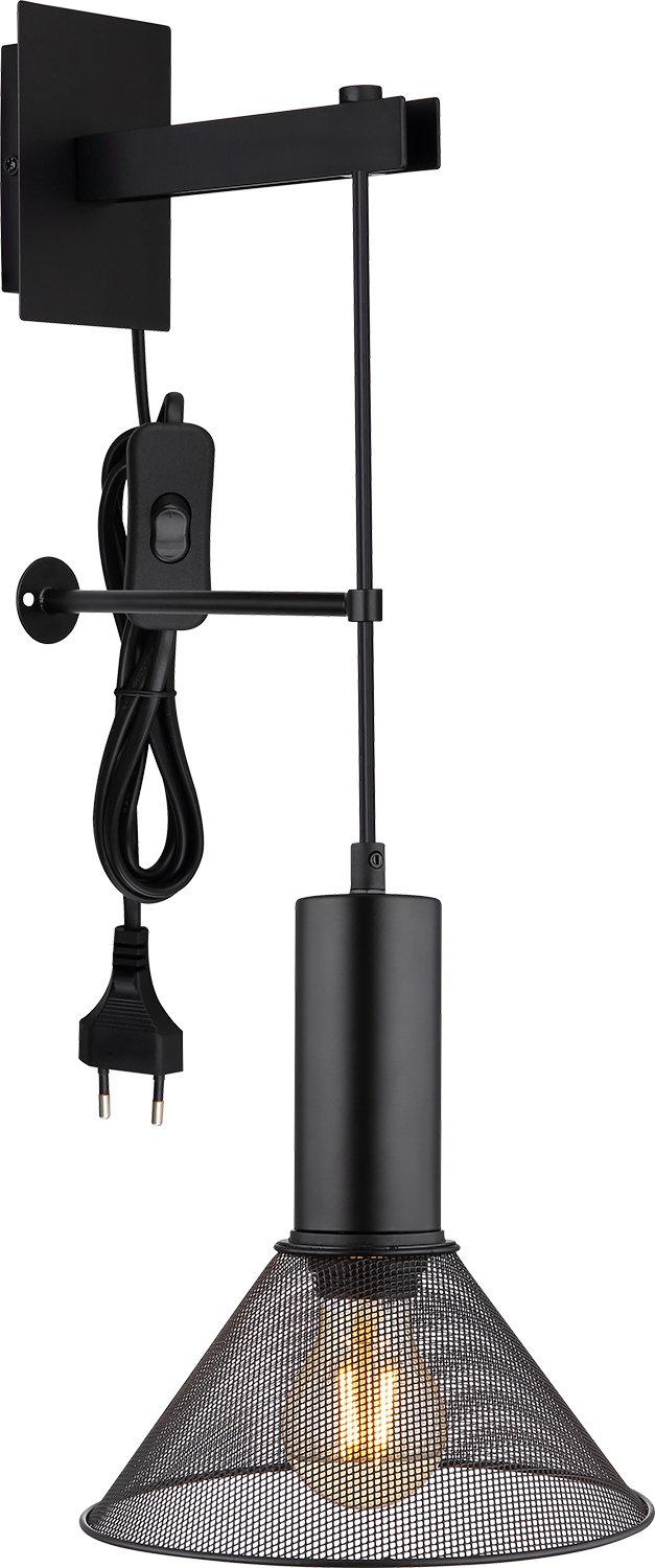 GLOBO LIGHTING Wandleuchte »JEDD« E27 1 Stk. Wandlampe Metallgeflecht Anschluss direkt oder Steckerkabel