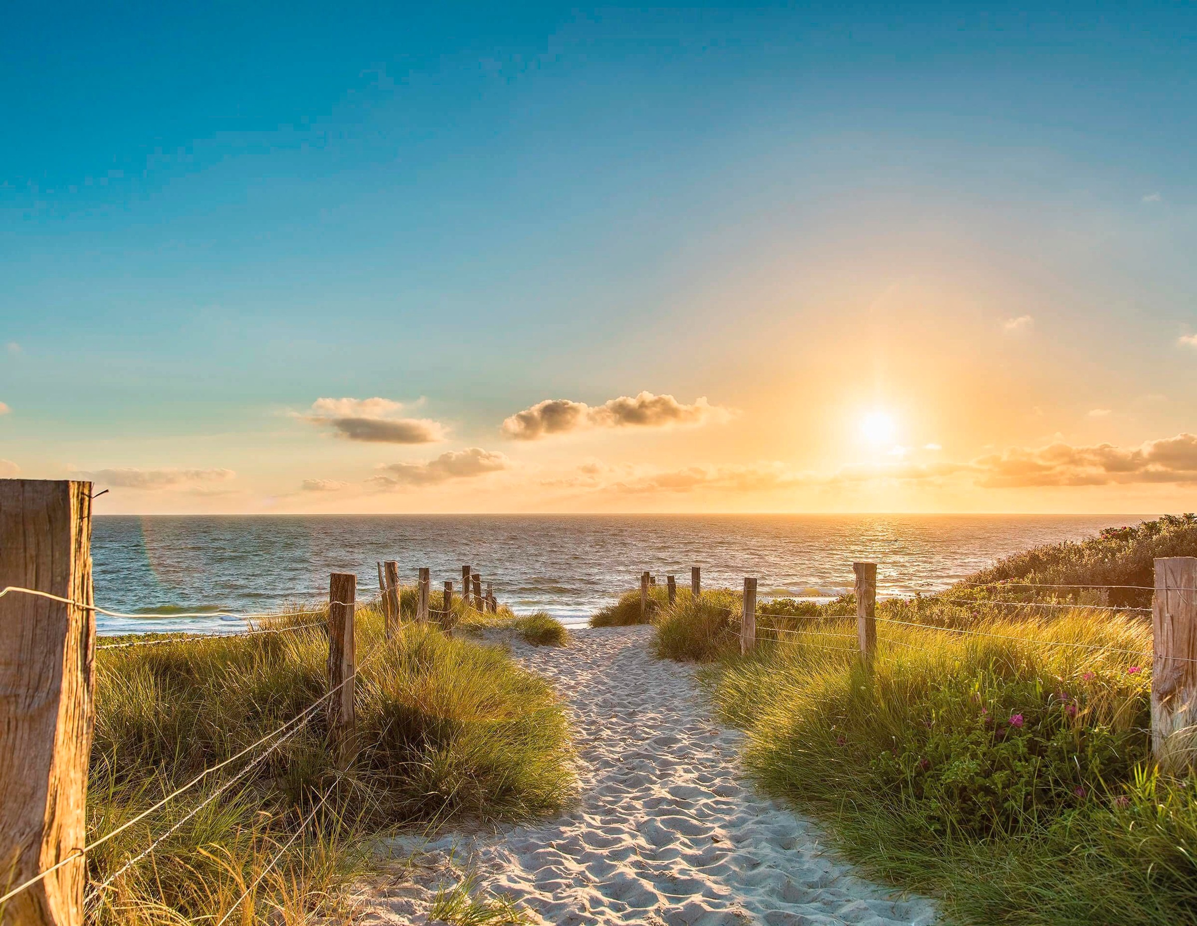 living walls Fototapete »Strand Dünen Sonnenuntergang«, Motiv-abstrakt-natu günstig online kaufen