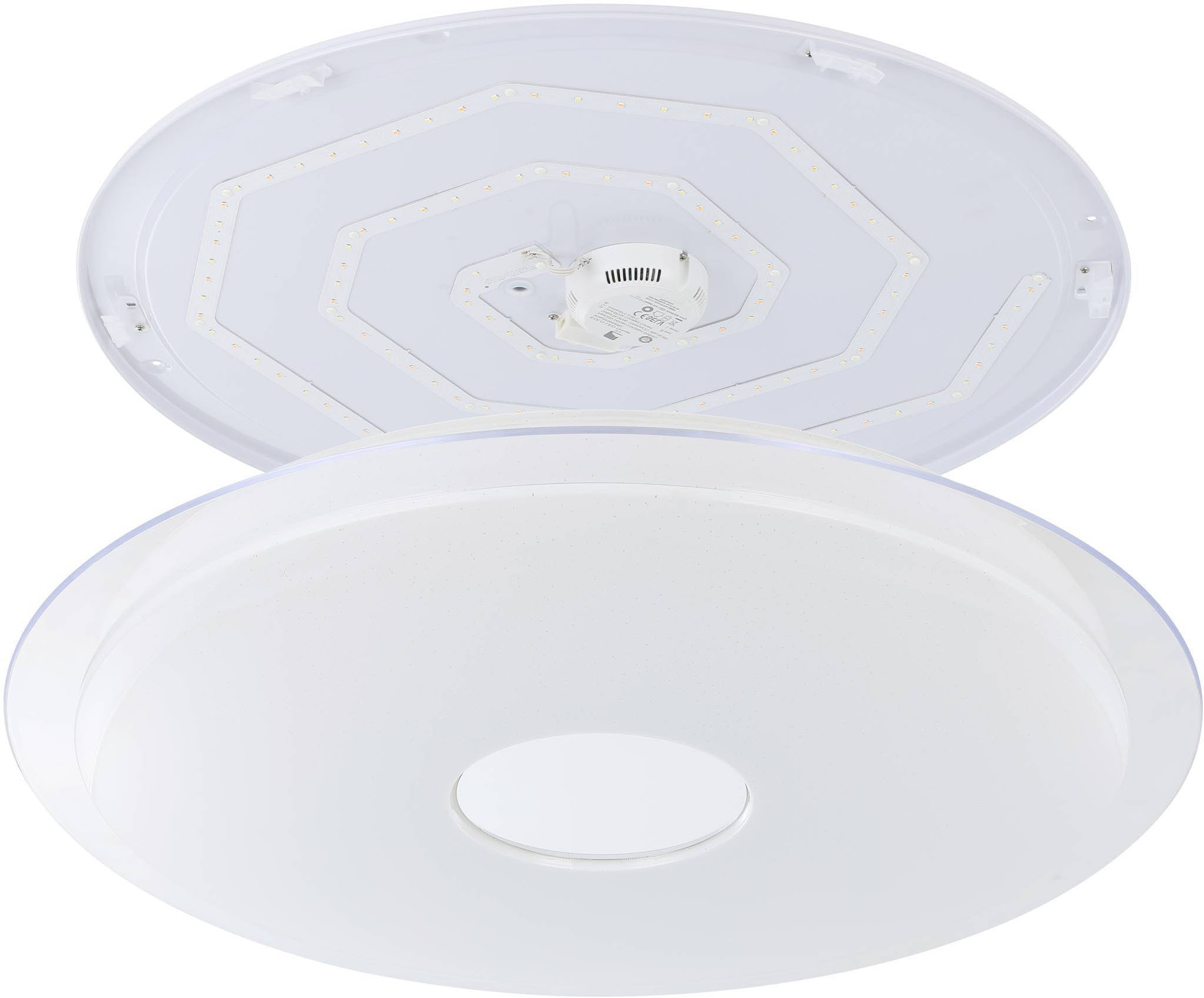 EGLO LED-Deckenleuchte »LANCIANO-Z« in weiß und transparent aus Stahl / inkl. LED fest integriert - 38,1 Watt, Durchm. ca. 77cm