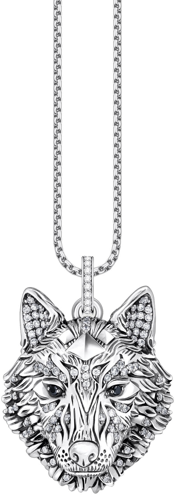 THOMAS SABO Kettenanhänger »Wolfs-Gesicht-Optik«  mit Zirkonia (synth.)