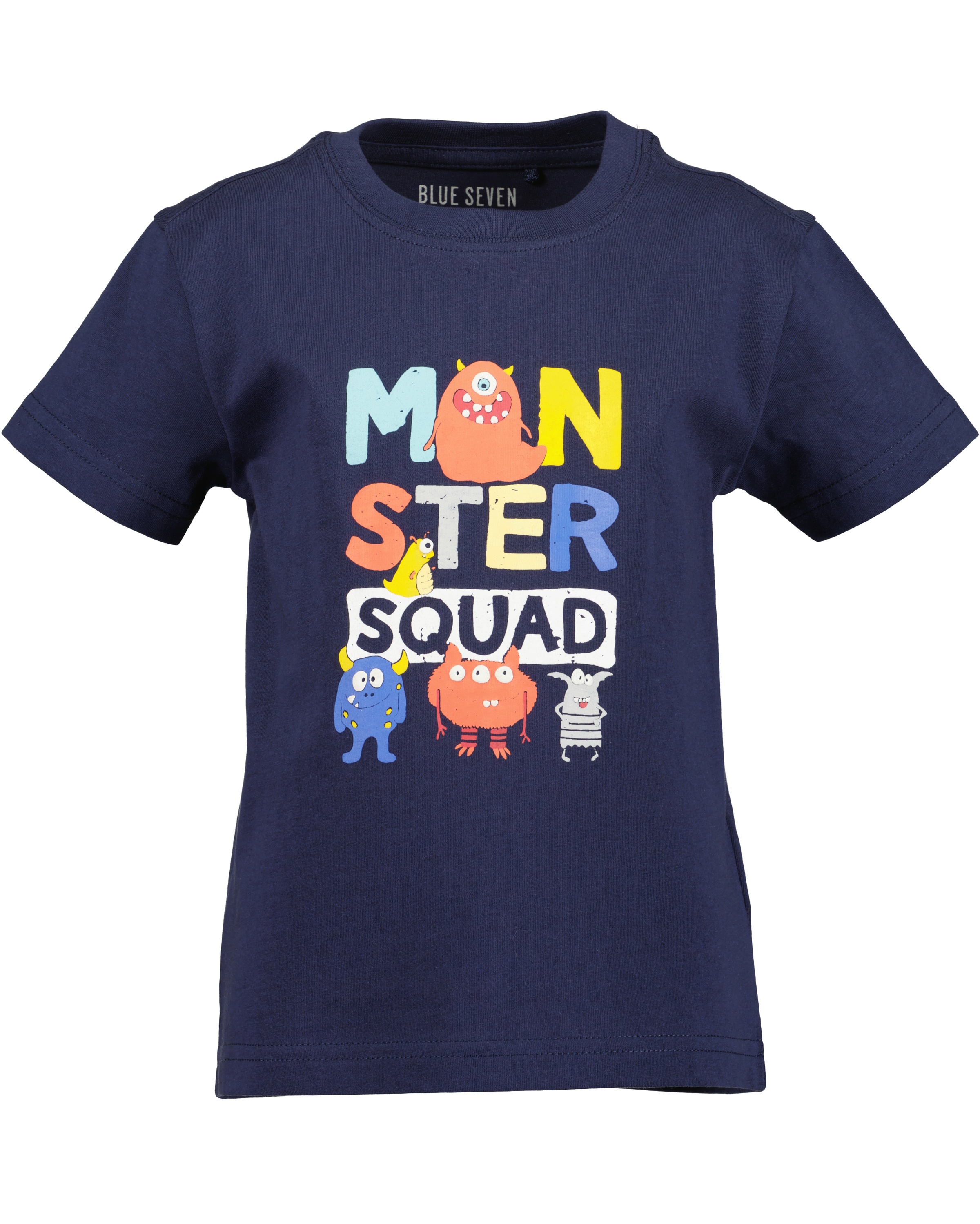 Blue Seven T-Shirt Packung, 2 tlg. unifarben und bedruckt, mit Druckapplikationen, aus reiner Baumwolle