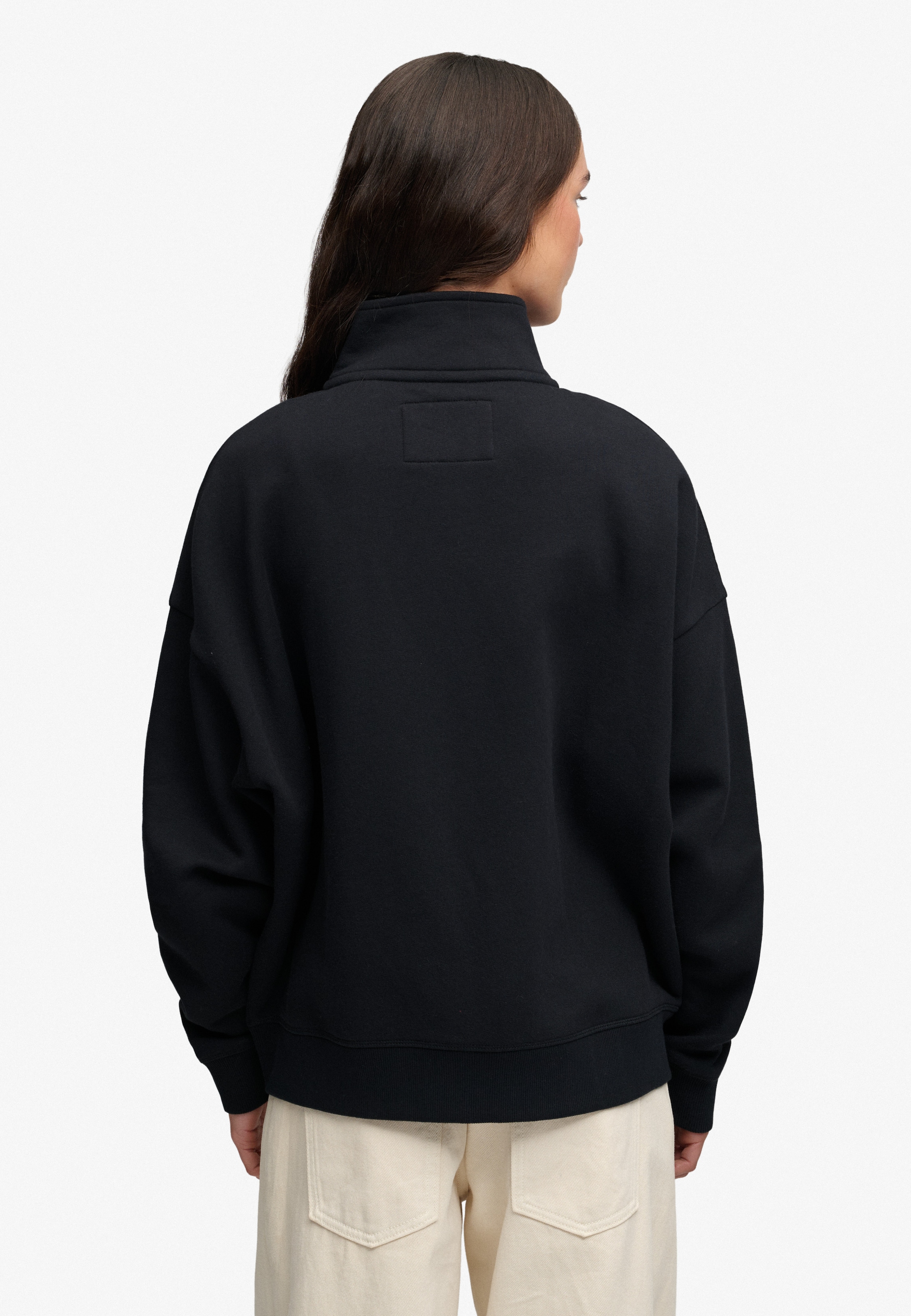 Superdry Sweatjacke »SIGNATURE EMB OVERSIZED TRACK« Oversize-Passform, mit Reißverschluss, hoch geschlossener Ausschnitt