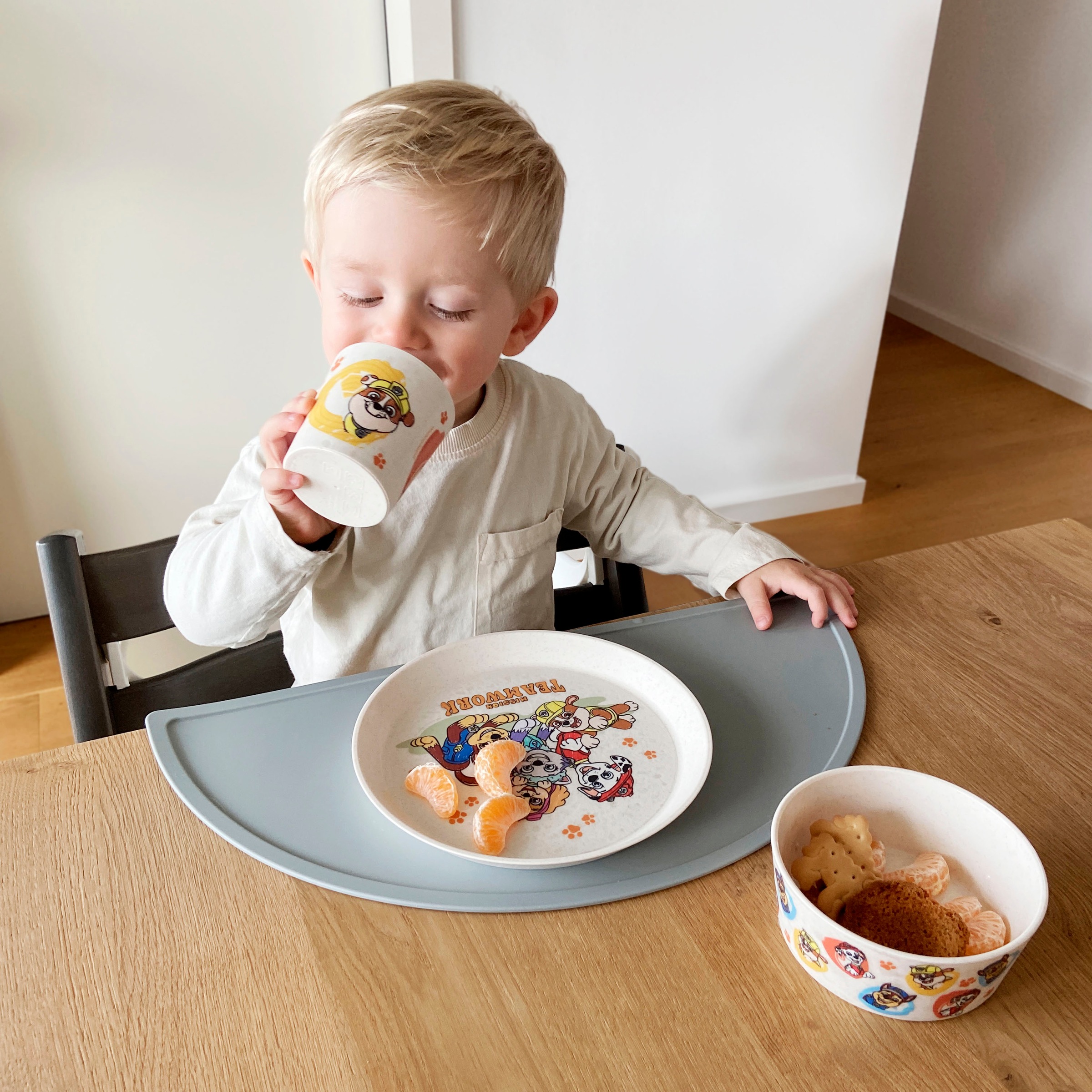 KOZIOL Kindergeschirr-Set »Kleiner Teller + Schale + Becher CONNECT GROW PAW PATROL«, (Set, 3 tlg.), 100% melaminfrei & recycelbar, CO² neutral in Deutschland produziert!