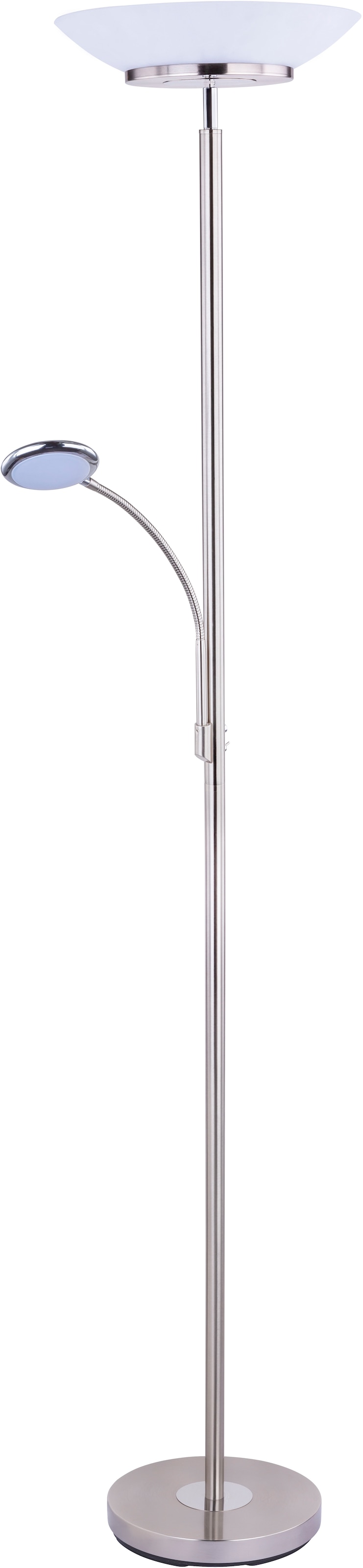 GLOBO LIGHTING Deckenfluter »DECKENFLUTER NICKEL MATT, 1XLED« LED-Modul 1 Stk. Stehlampe Stehleuchte Fluter Wohnzimmer Flur