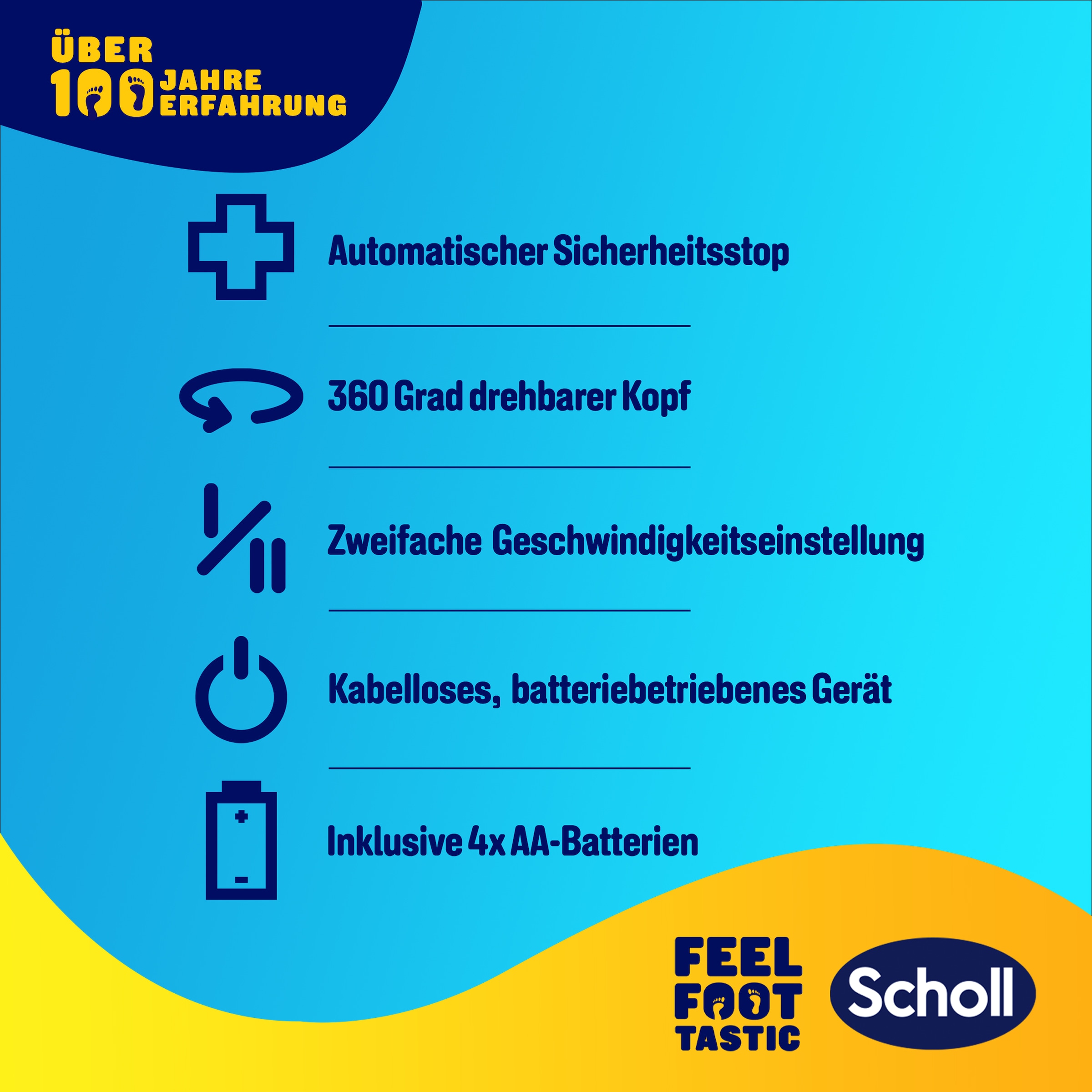 Scholl Elektrischer Hornhautentferner »Expert Care 2-in-1 File & Smooth elektrischer Hornhautentferner«, (Packung), Hornhaut Entfernung für seidig weiche Füße