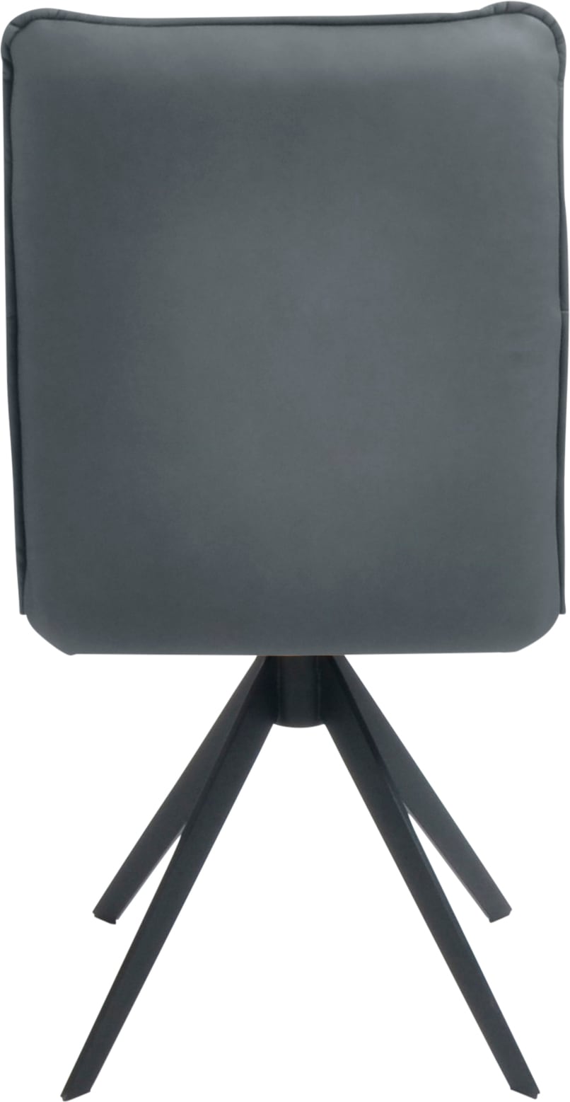 K+W Komfort & Wohnen Drehstuhl, Leder, Blitzdrehkreuz und Rückholfunktion, dekorativer 12mm Biese