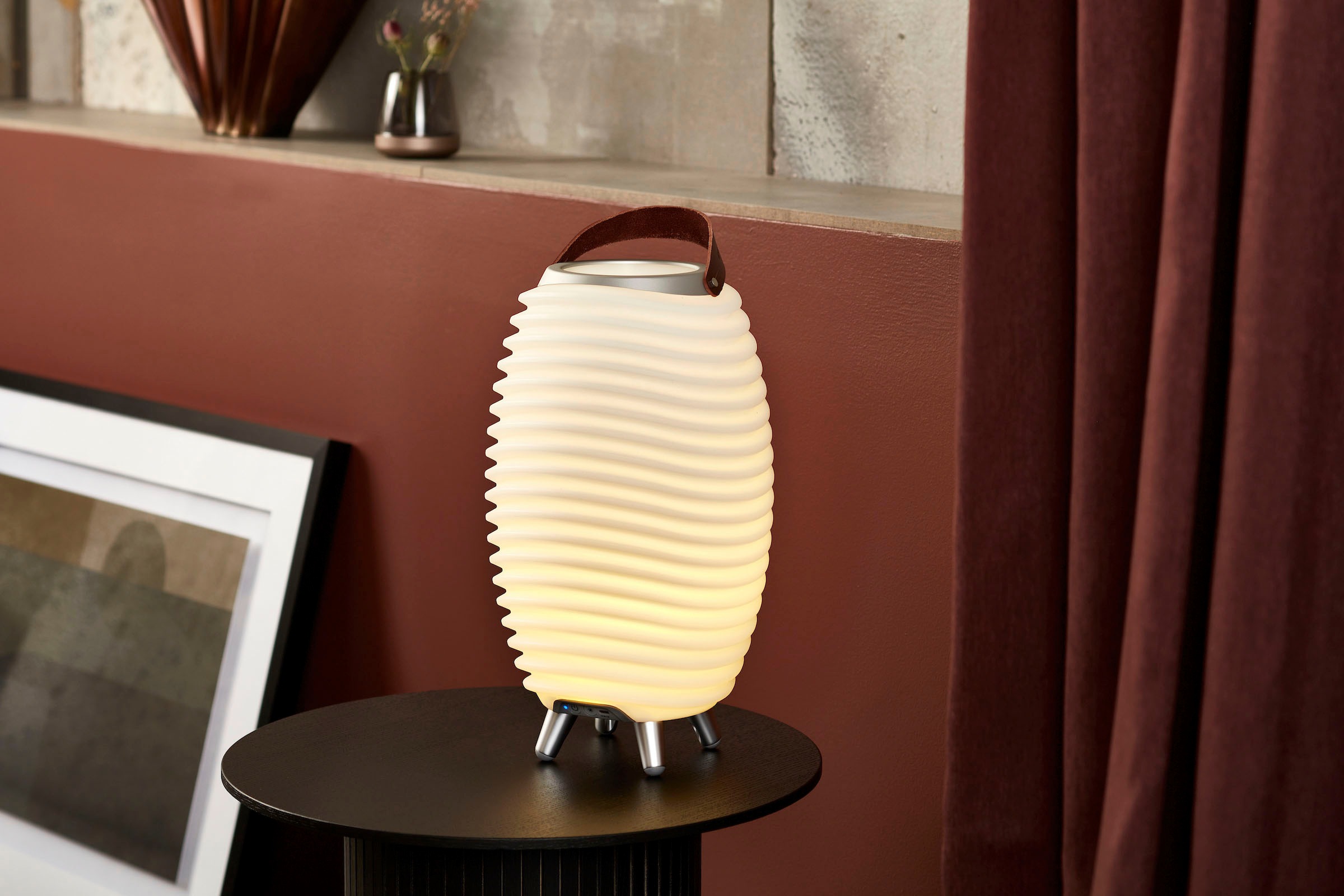 kooduu LED Stehlampe »Synergy 35«, 1 flammig, Leuchtmittel LED-Board | LED fest integriert, Hygge-Design, Bluetooth Lautsprecher, Sektkühler, TWS Stereo Sound