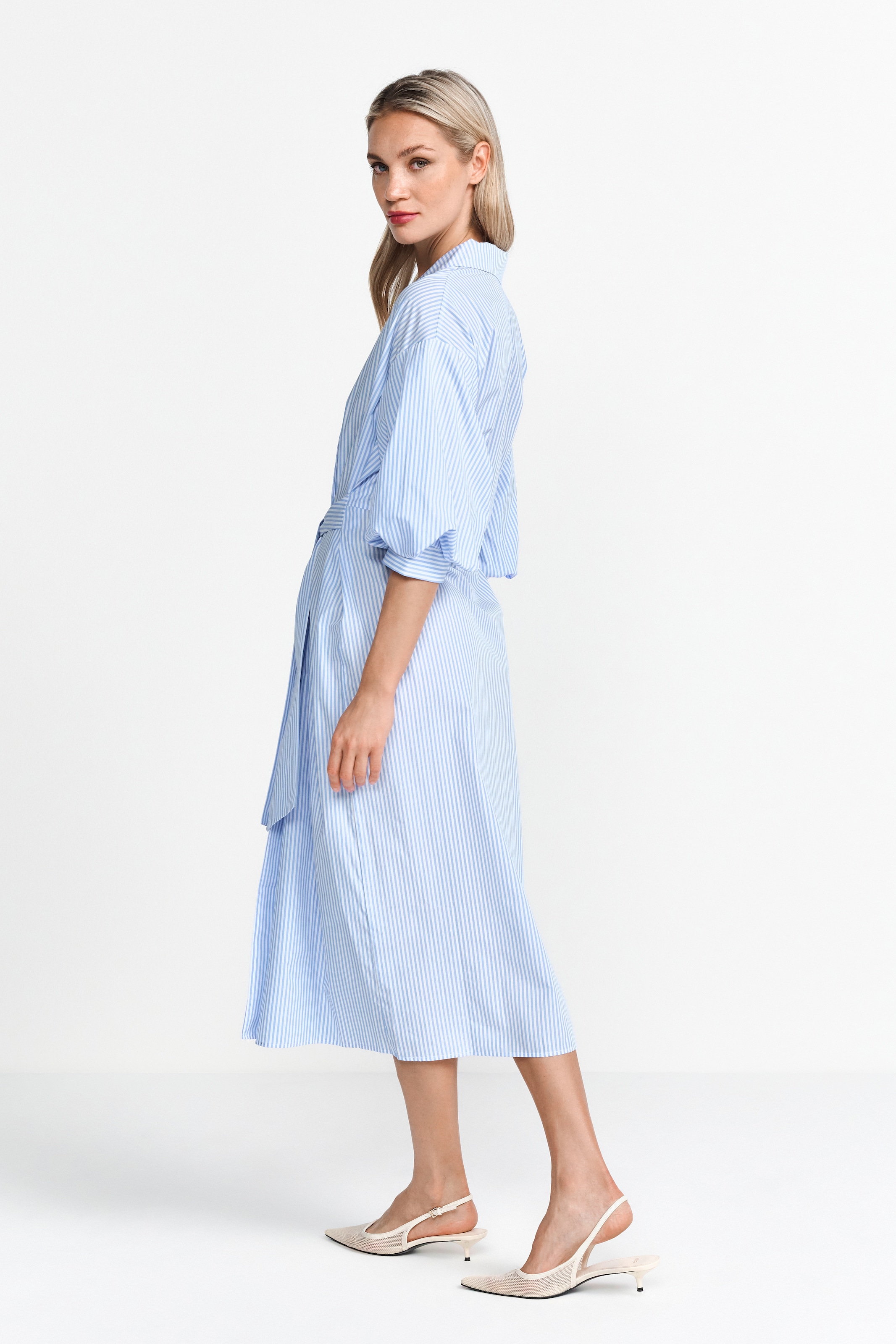 RICHROYAL Blusenkleid, Mit überschnittener Schulter und Button-Down-Kragen; gestreift