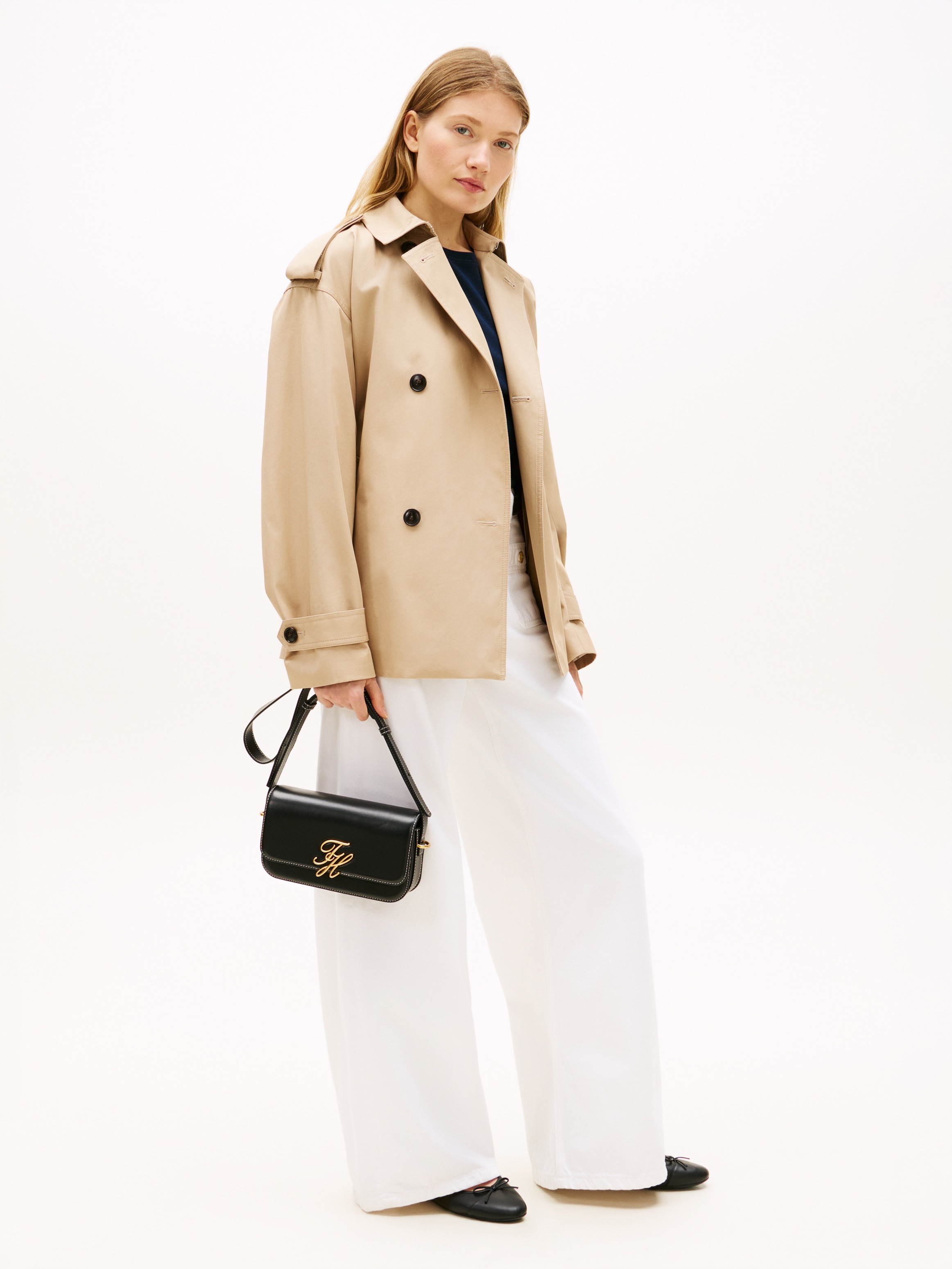 Tommy Hilfiger Umhängetasche »TH SCRIPT FLAP CROSSOVER« Schultertasche, Handtasche, Mulitfach, Clutch mit Logo