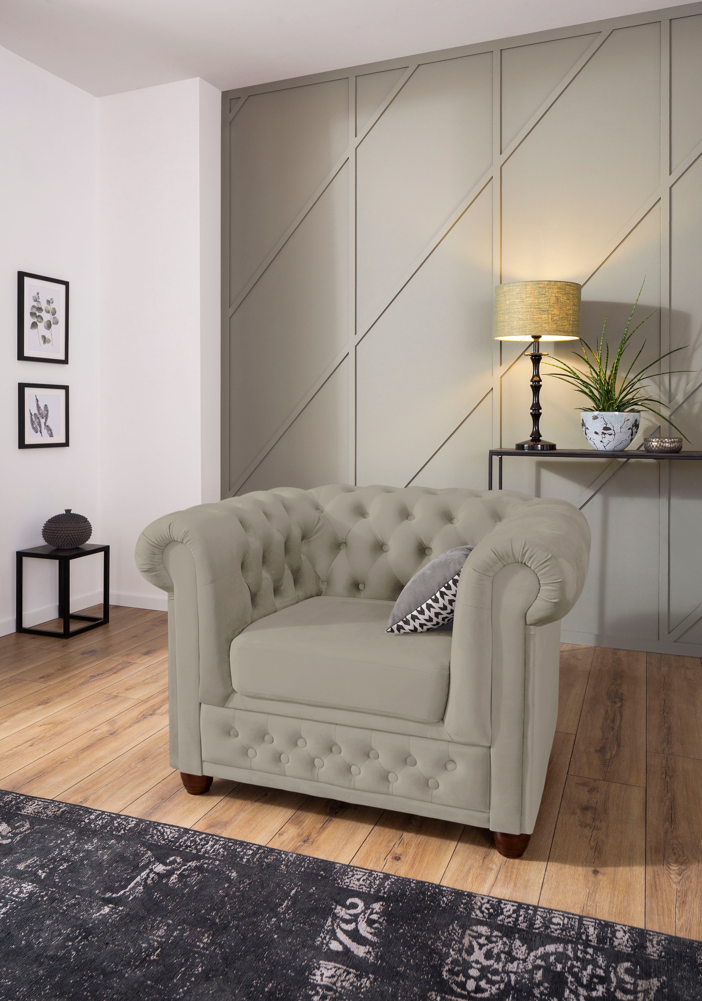 Home affaire Chesterfield-Sessel »New Castle Sessel«, hochwertige Knopfheft günstig online kaufen