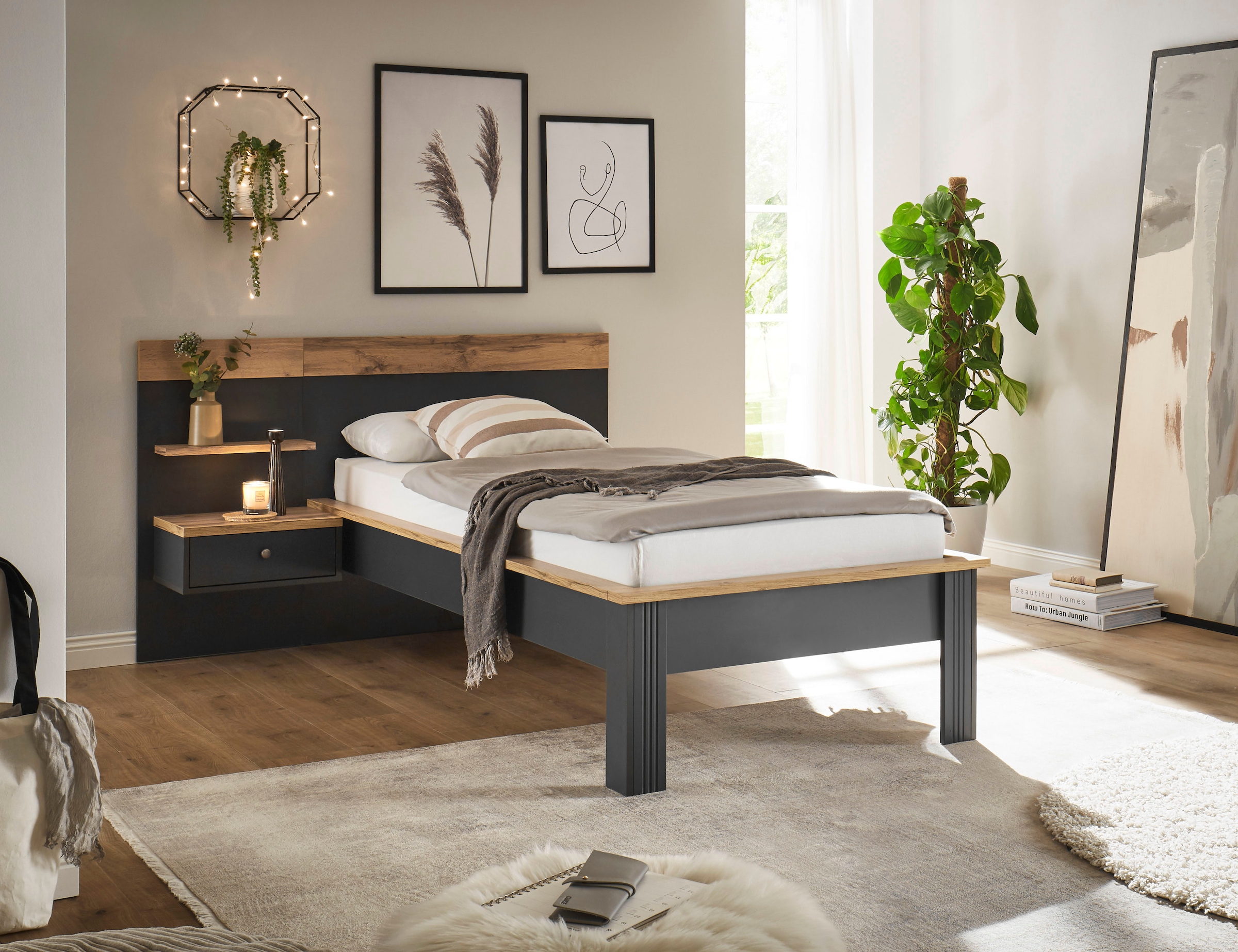 Home affaire Schlafzimmer-Set »Westminster« Bett Breite Liegefläche 90 oder 140cm und 1 Wandpaneel