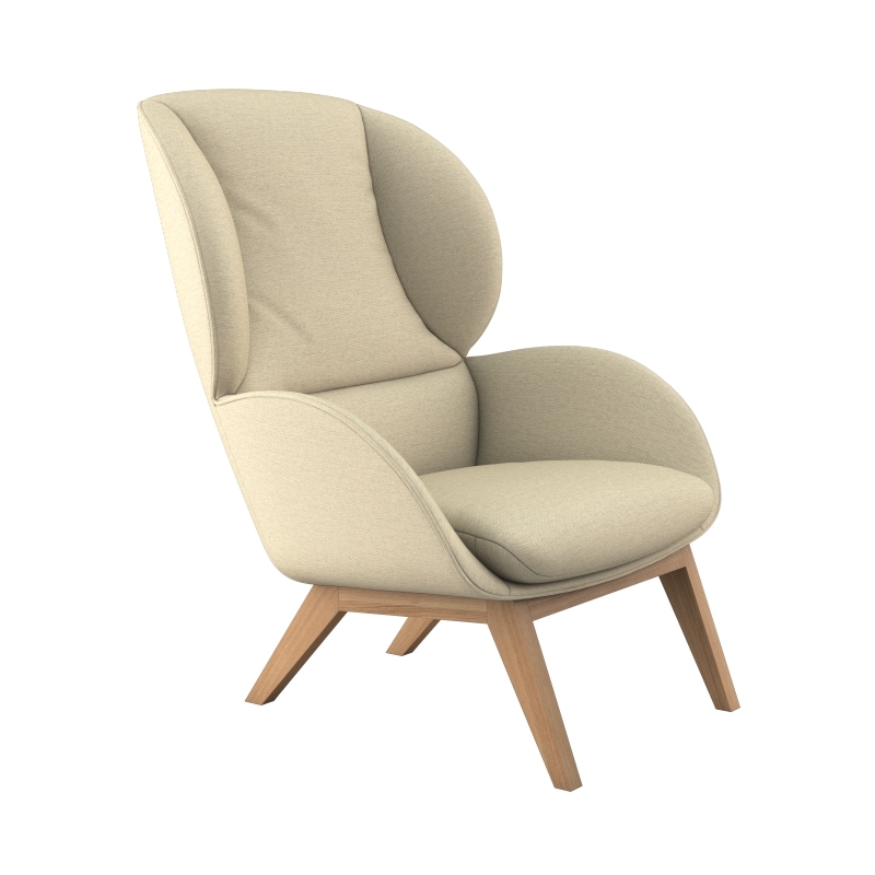 FLEXLUX Ohrensessel »Adria«, Stil & Komfort, organische Form, Fuß Eiche