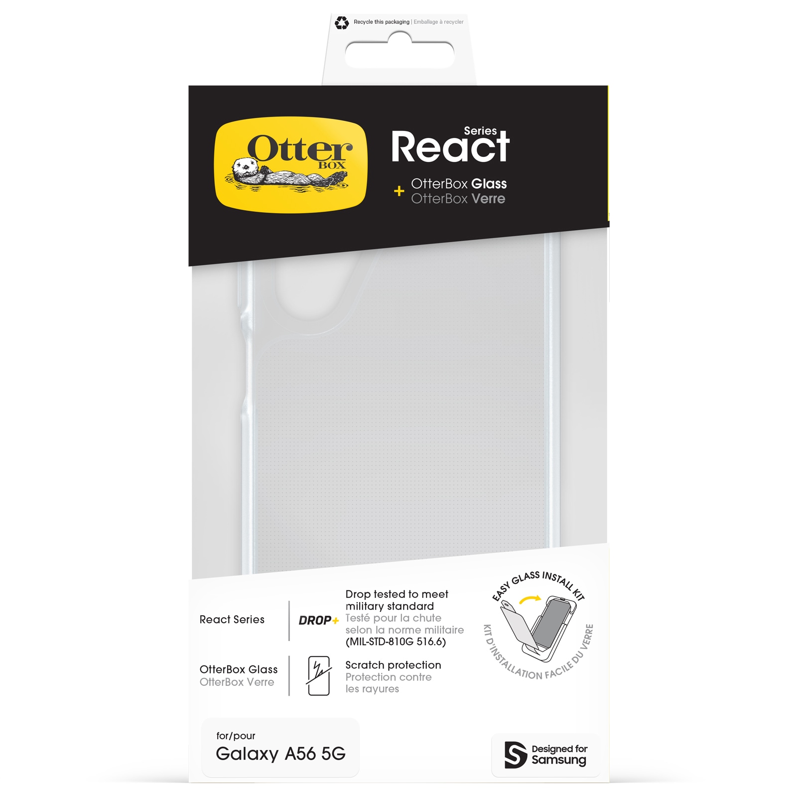 Otterbox Handyhülle »React Series + Glass für Samsung Galaxy A56«, Samsung Galaxy A56 5G, Backcover, Schutzhülle, Handyschutzhülle, Case, Schutzcase, stoßfest