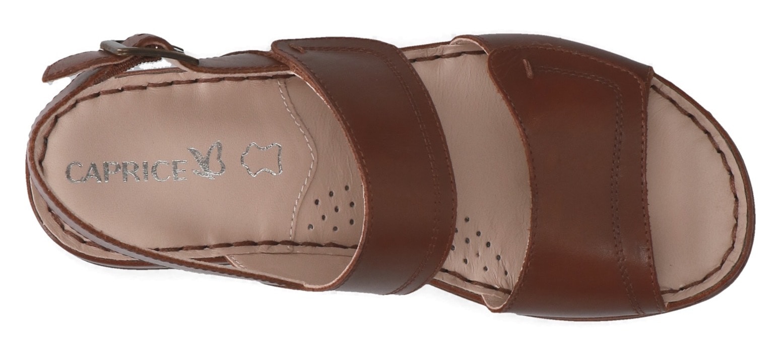 Caprice Riemchensandale, Keilsandalette, Sommerschuh, Bequemschuh mit vrestellbarer Schnalle