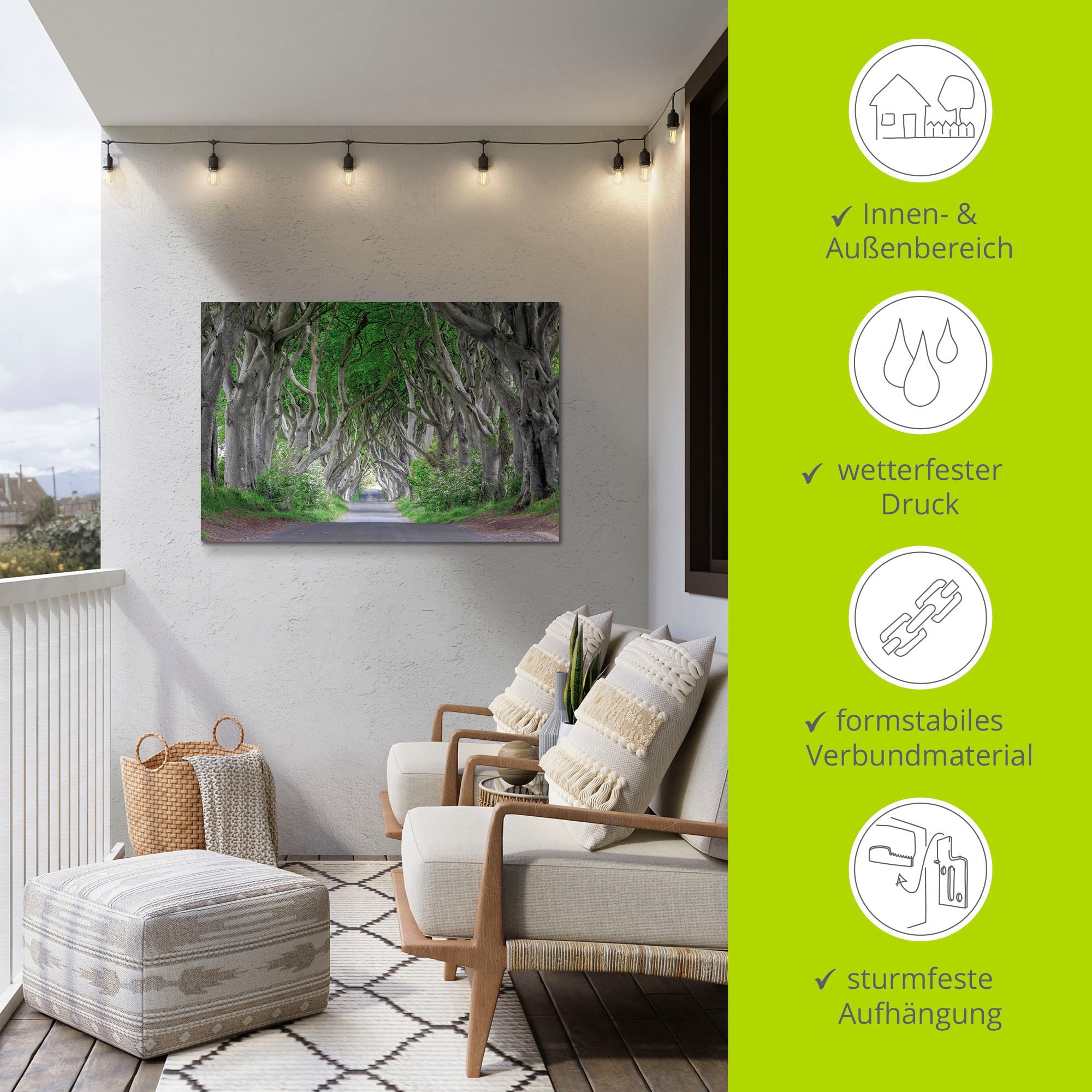 Artland Wandbild »Straße durch den Zauberwald«, Waldbilder, (1 St.), als Alubild, Outdoorbild, Leinwandbild in verschied. Größen