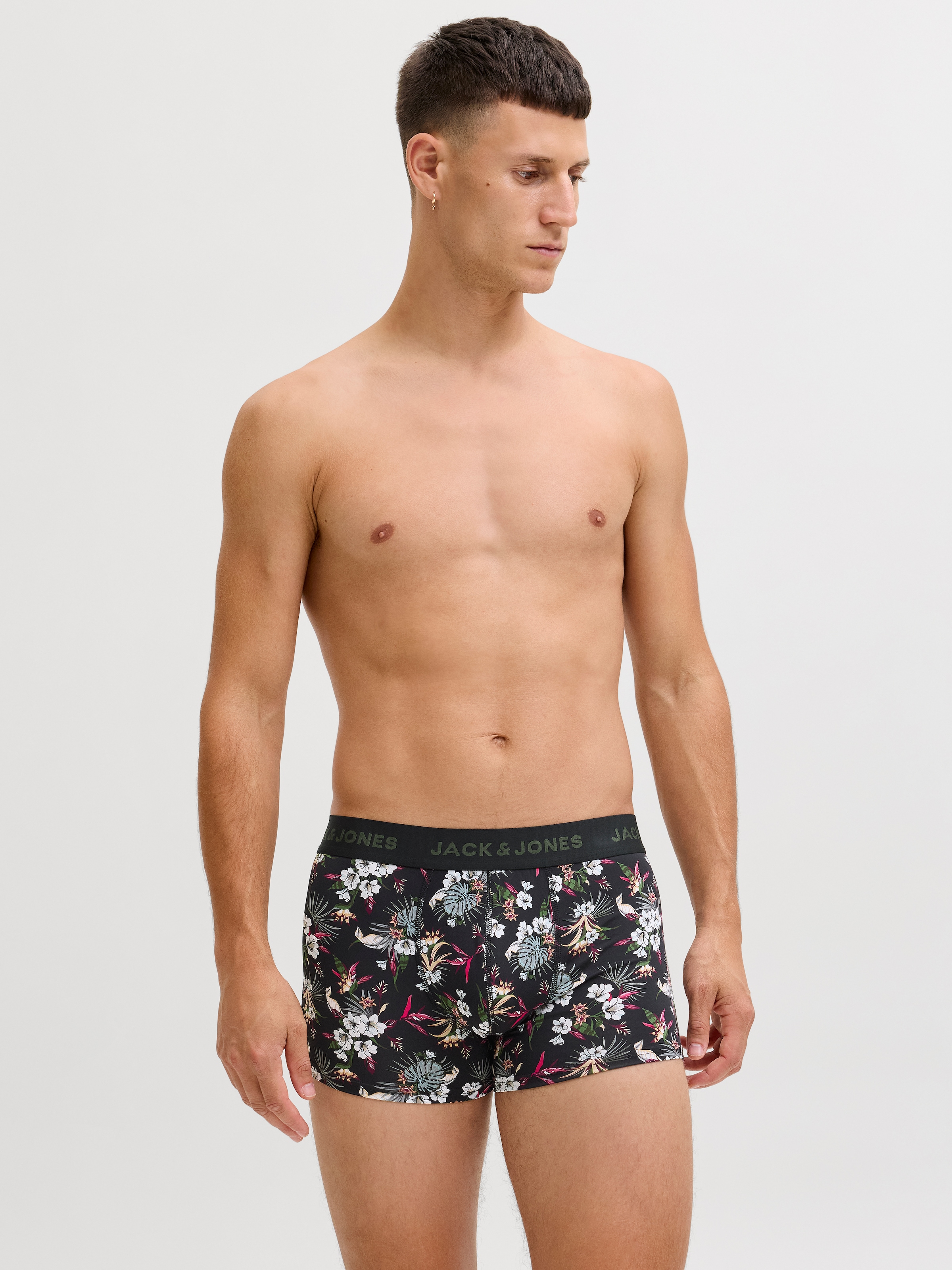 Jack & Jones Funktionsboxer »JACFLOWER aus Microfaserqualität und schnelltrocknendem Material«, 3 Stk. unifarben mit Farbeinsatz, modisch, eng anliegend, Microfaser
