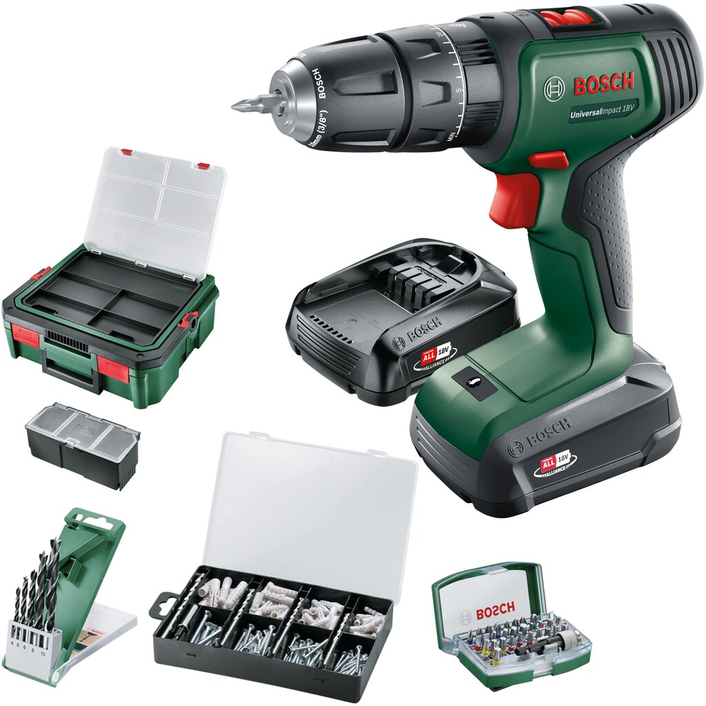 Bosch Home & Garden Akku-Schlagbohrschrauber »UniversalImpact 18V+ Systembox«, (Set)