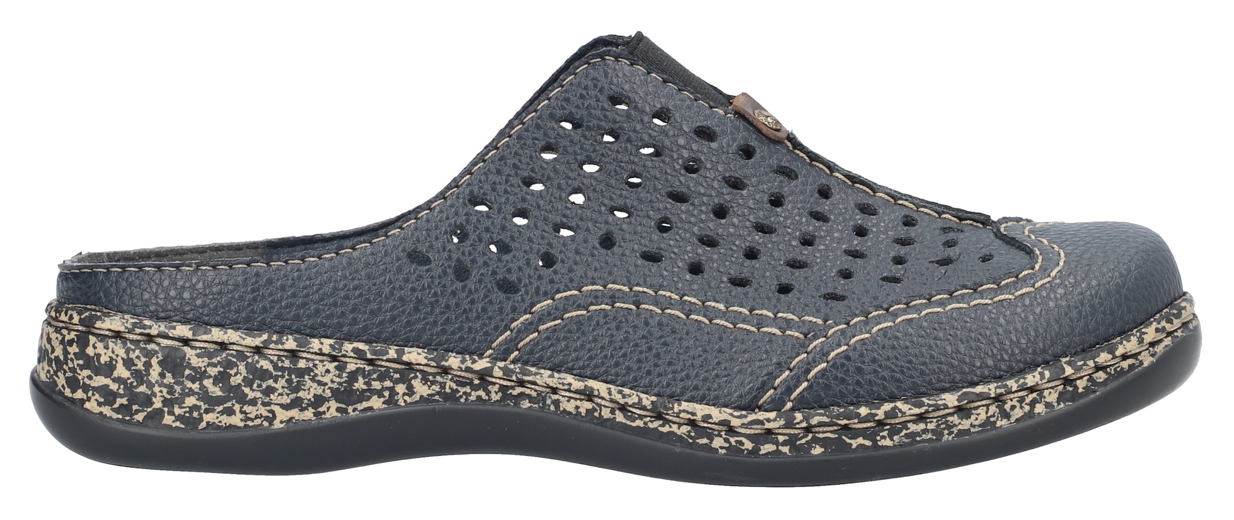 Rieker Clog, Schlupfschuh, Hausschuh, Sommerschuh mit Perforation