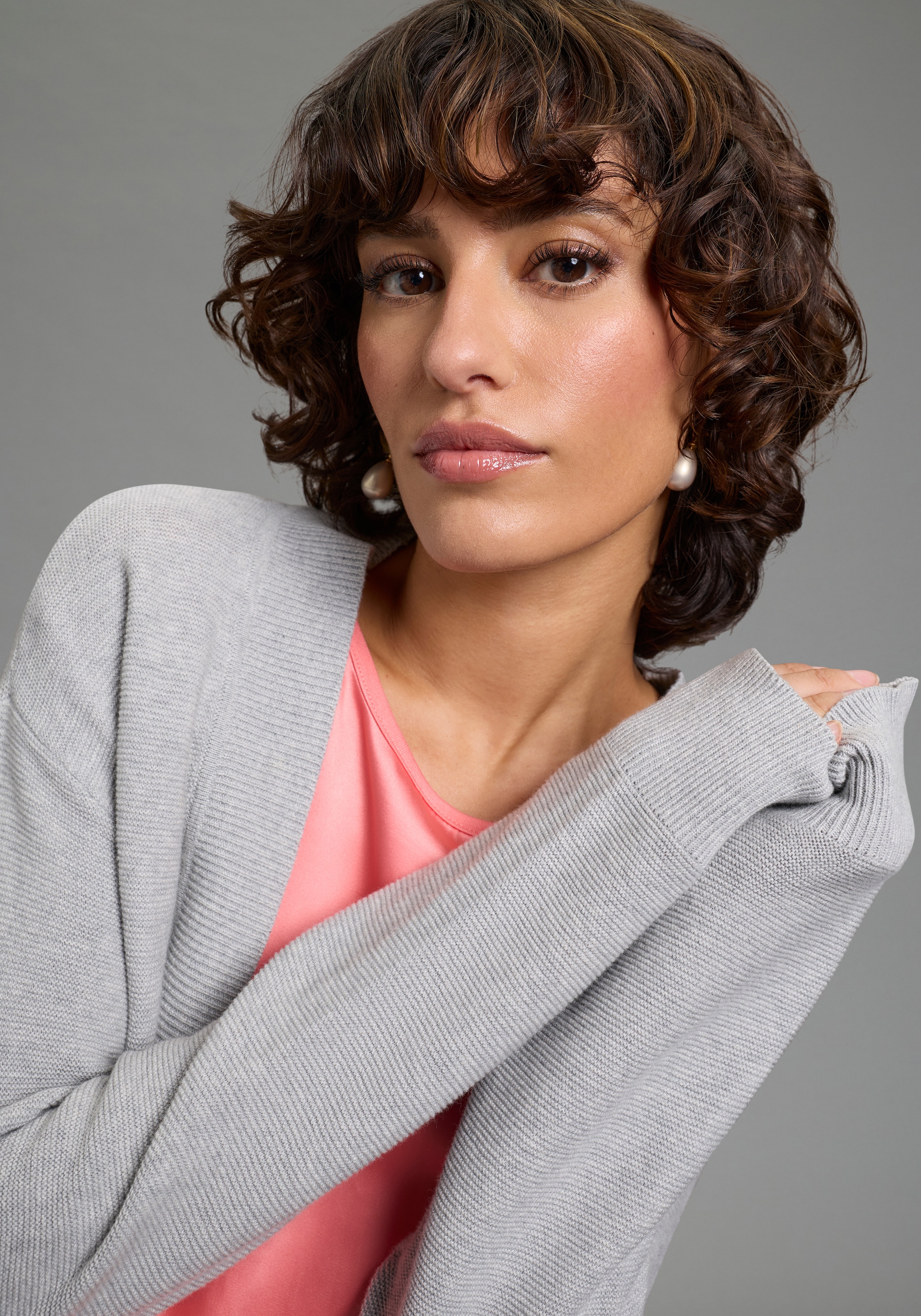 Laura Scott Strickjacke Feinstrick - perfekt für den Übergang im Ottoman Ripp mit Taschen