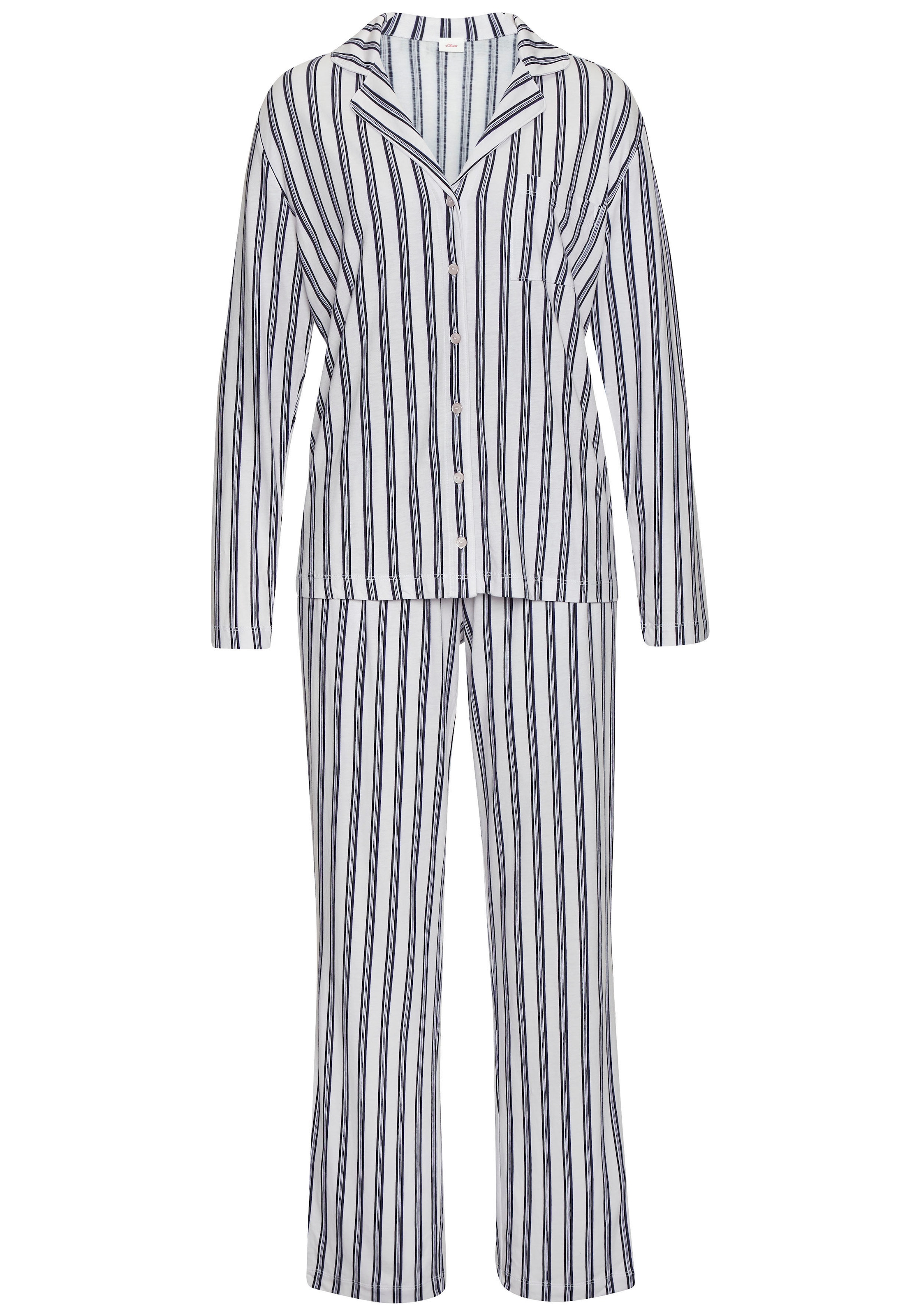 s.Oliver Pyjama, (Set, 2 tlg.), im klassischen Stil