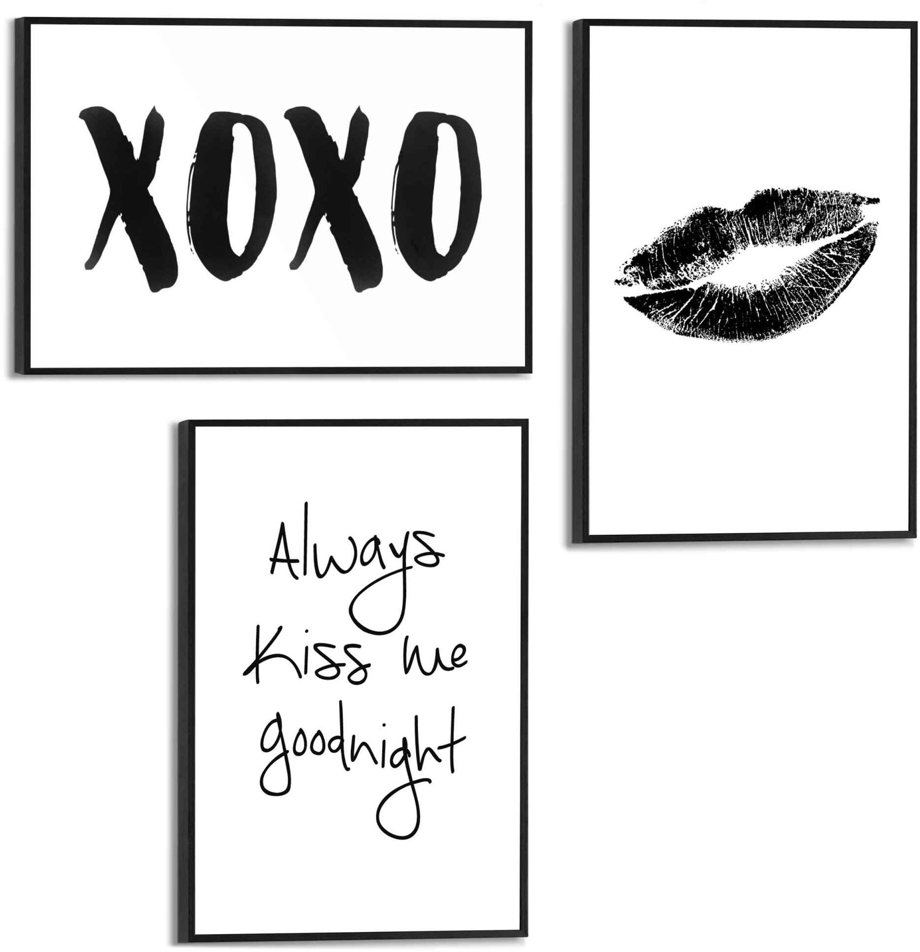 Reinders! Wandbild »Kußmund Modern - Minimalistisch - Lippen«, (3 St.)