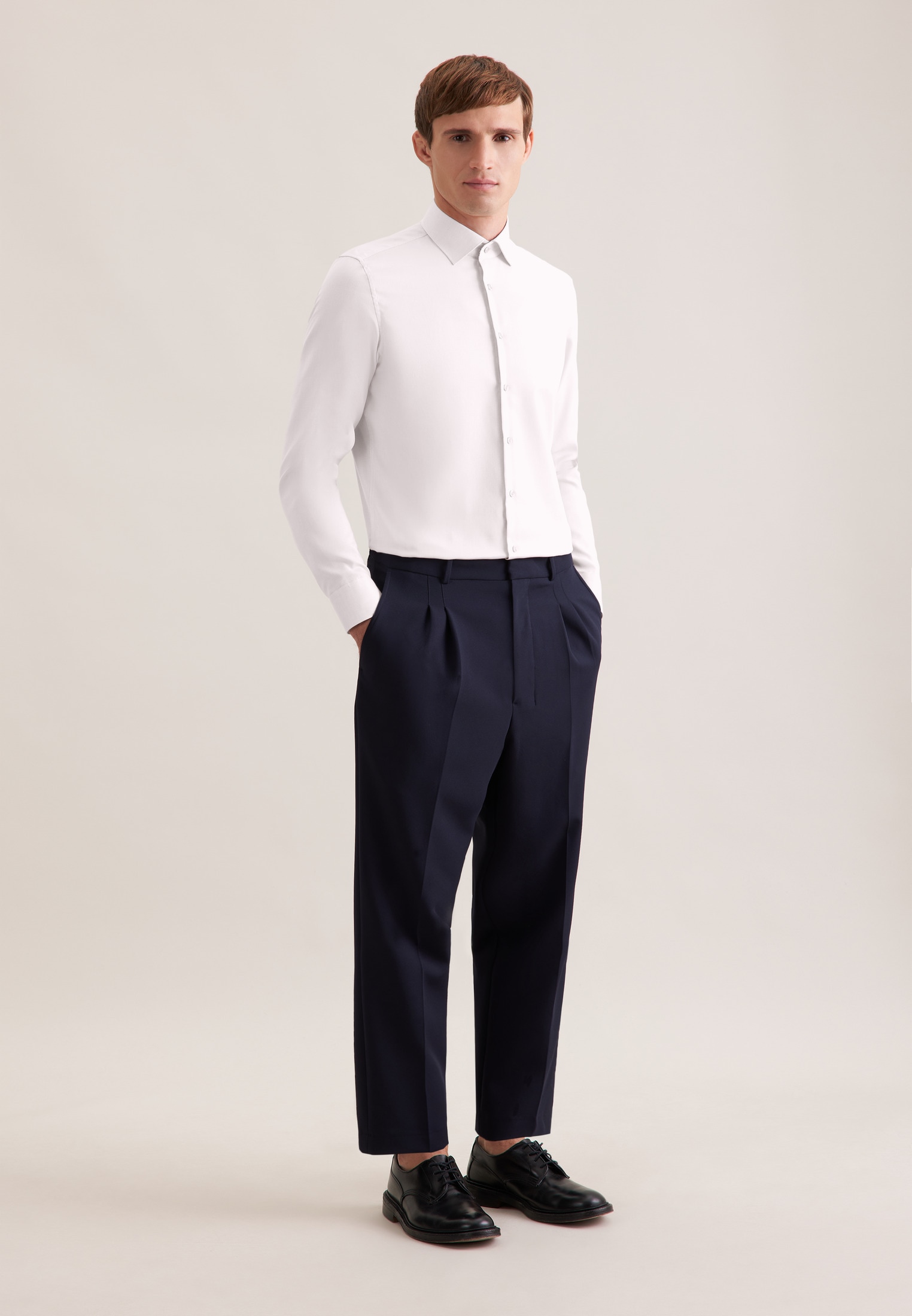 seidensticker Businesshemd »Schwarze Rose« Shaped 1/1 Kentkragen Struktur