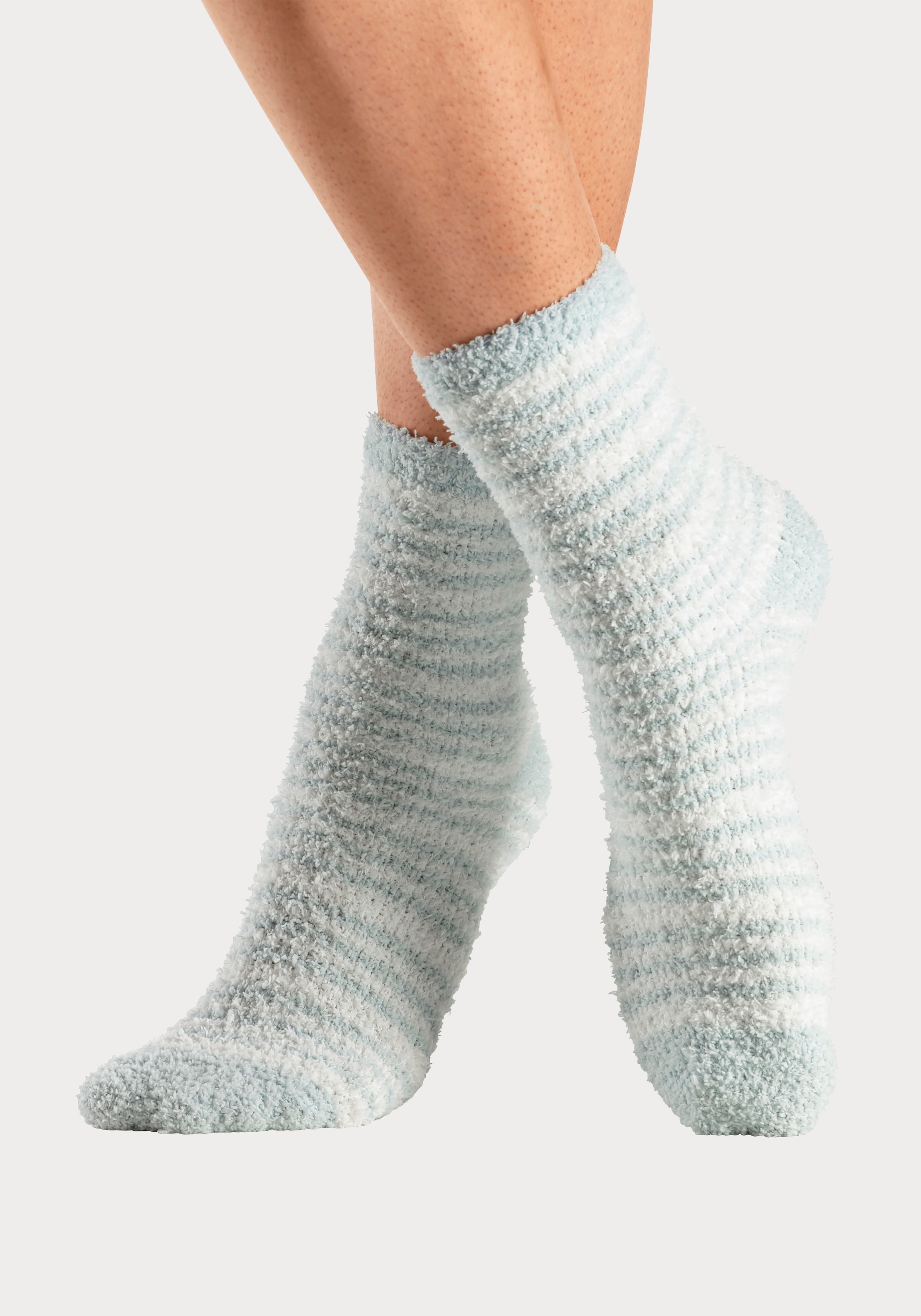 LASCANA Kuschelsocken, (Packung, 4 Paar), aus weicher und warmer Flausch-Qualität